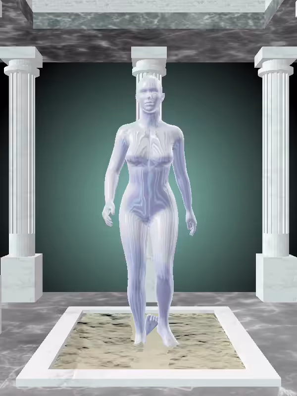 HeavenComputer: The Receding Melted Blue Woman #7741