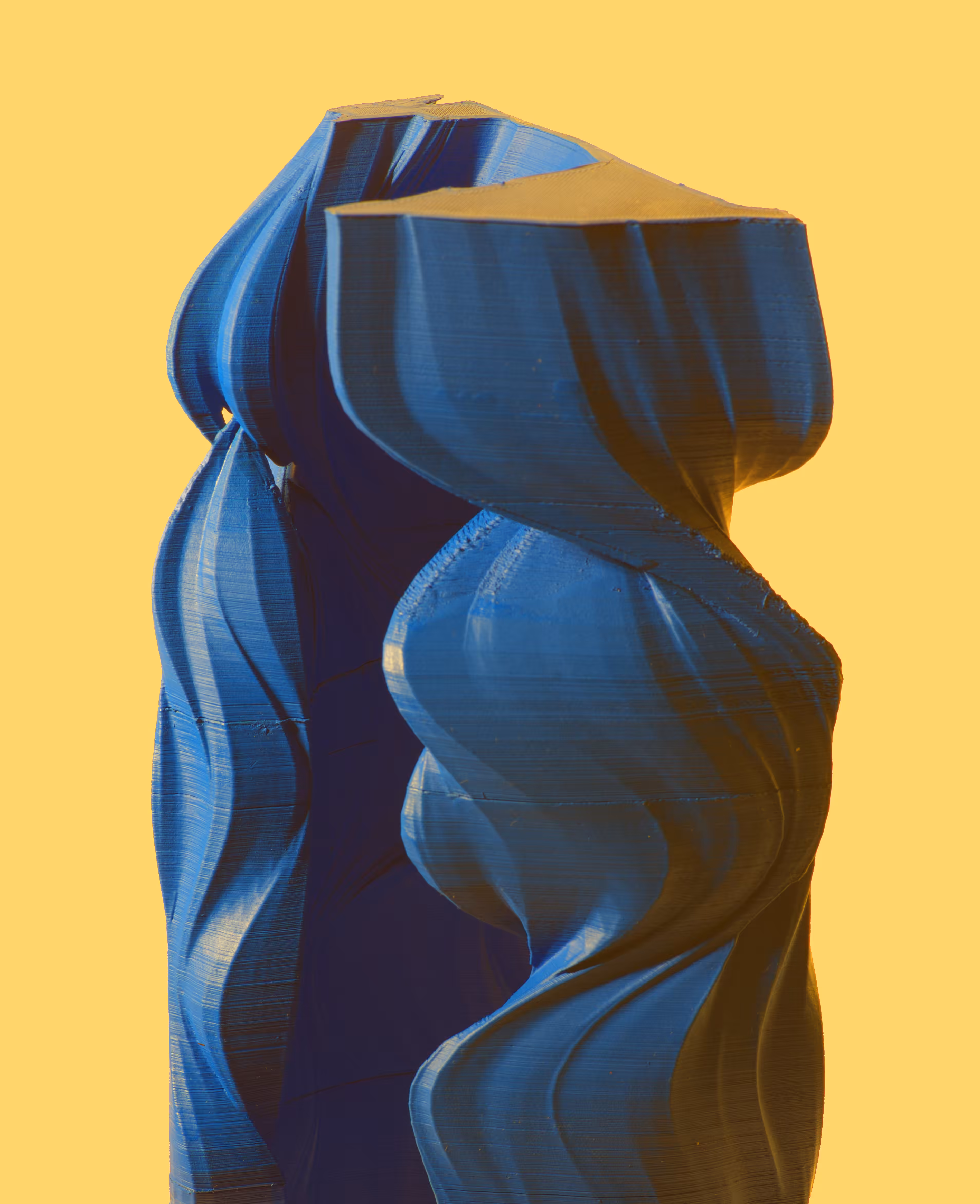 4 seconds of blue printed as a 3D object.