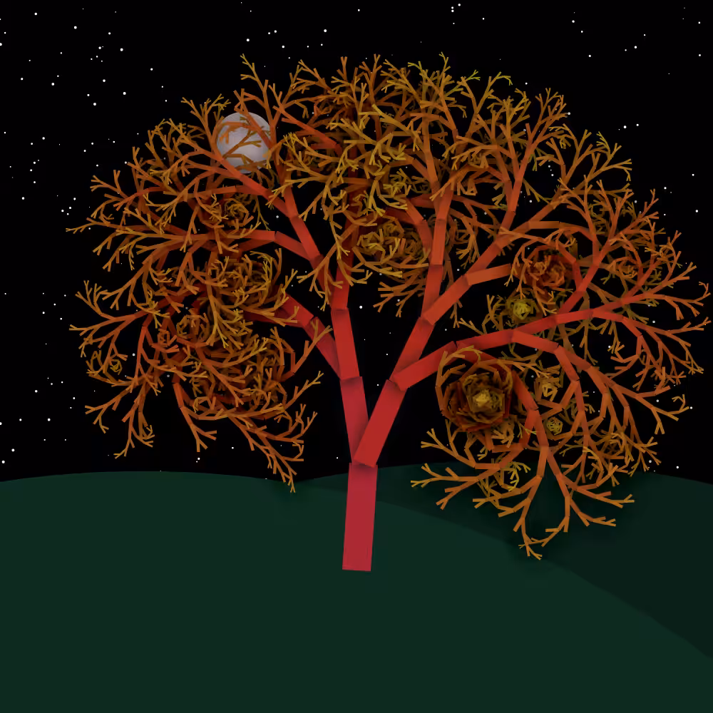Moonlit Trees of Iterative Fractal Chaos #26