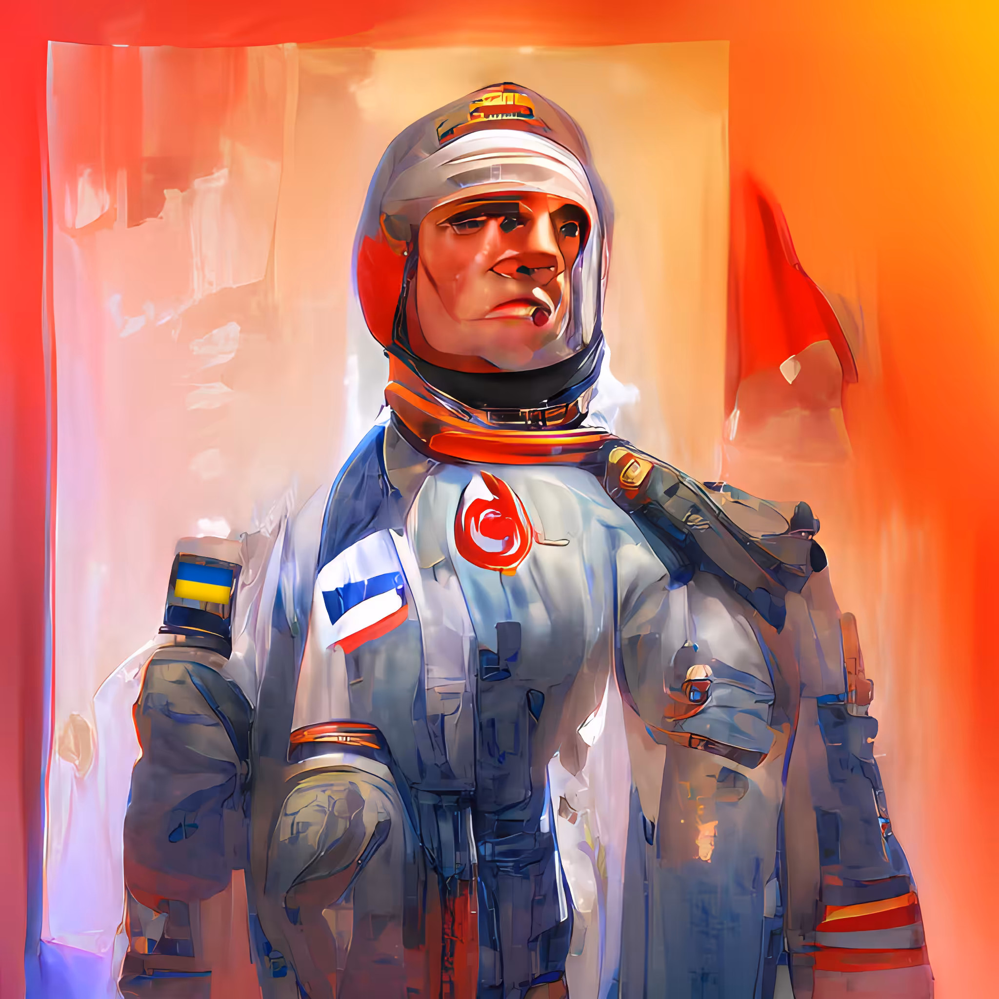 BeGAN #60 - Russian Cosmonauts Board ISS Wearing Colours of Ukraine Flag 2