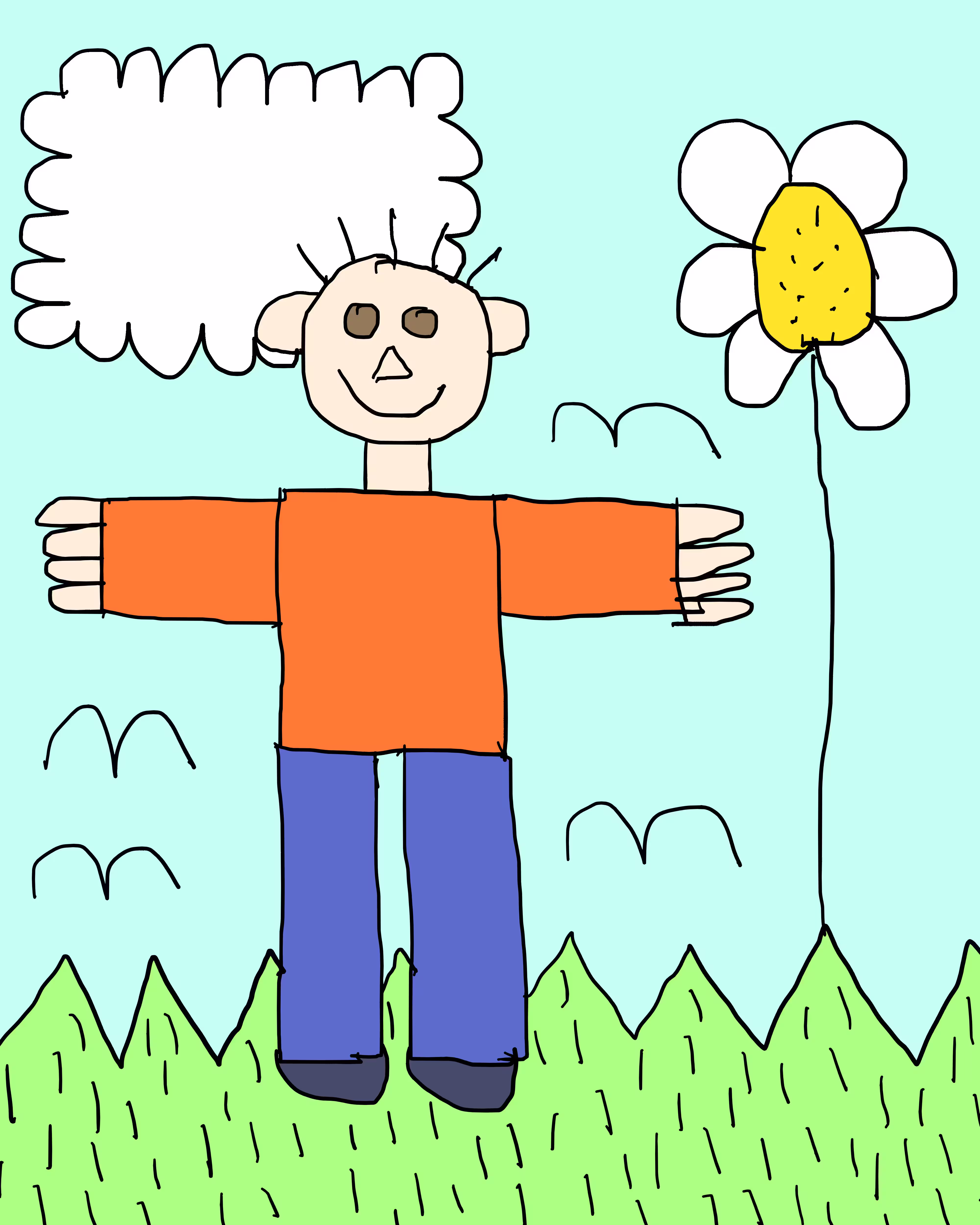 Me in a meadow whit a flower 