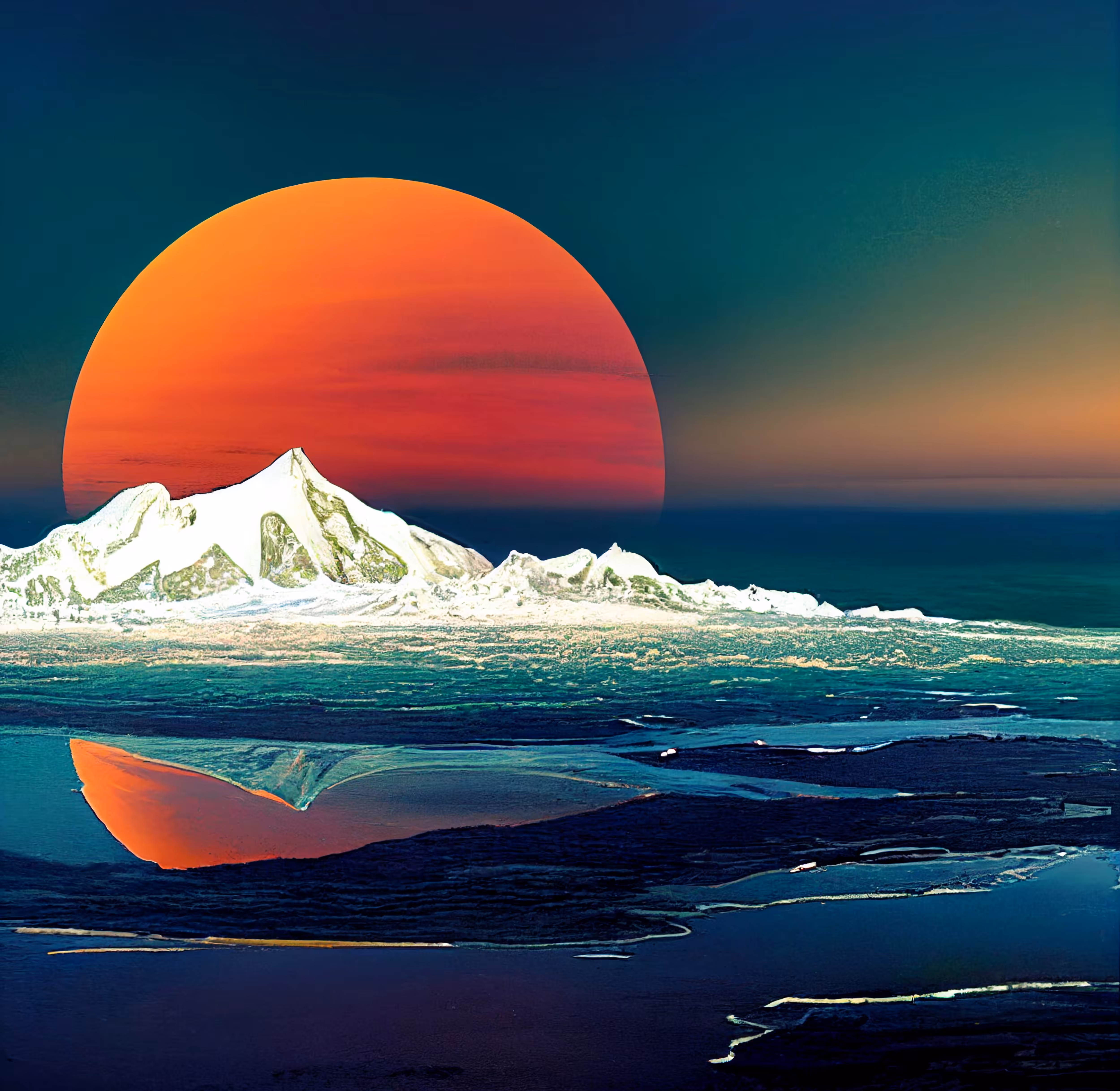 Quiet Glacier Sunset