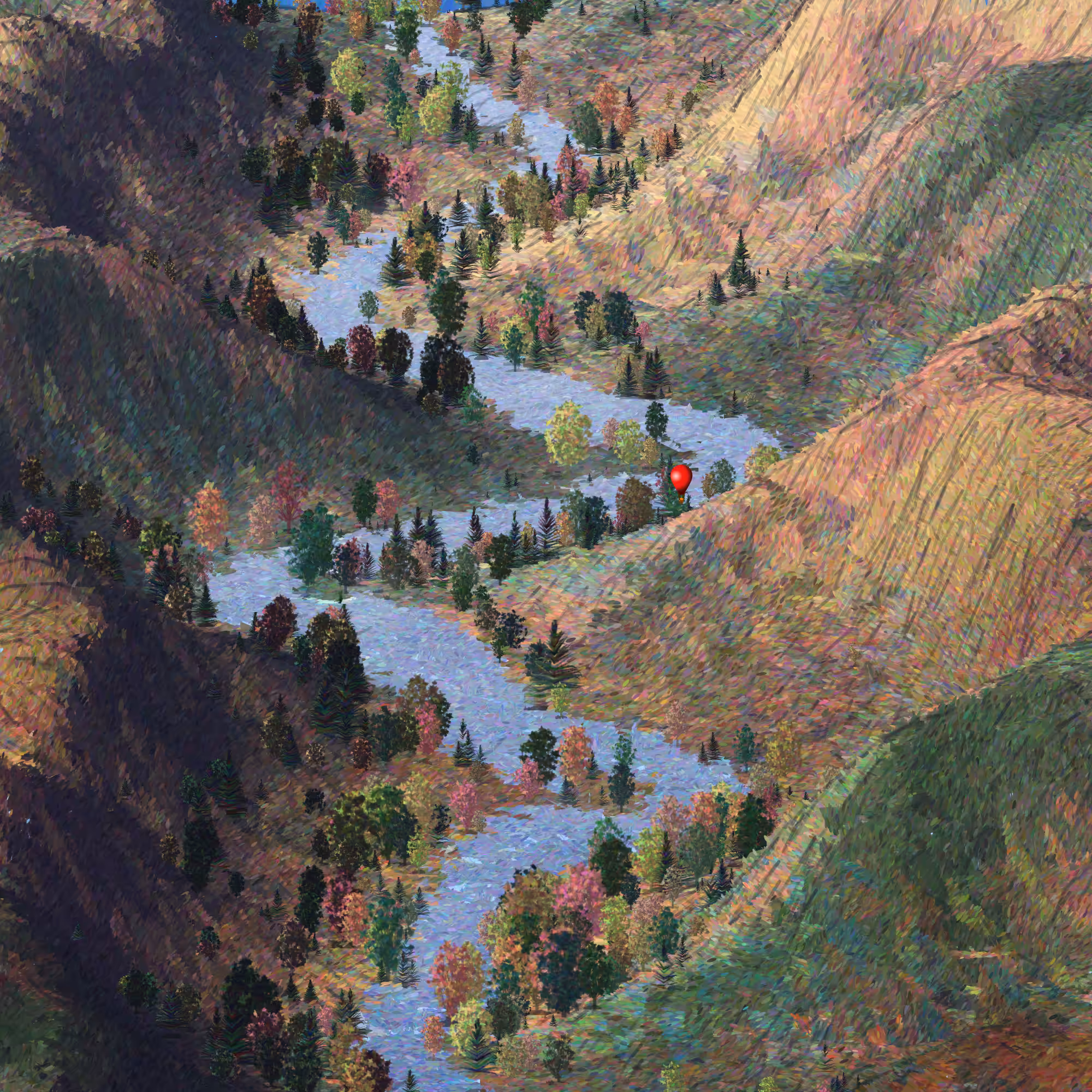 Expedition, following the river