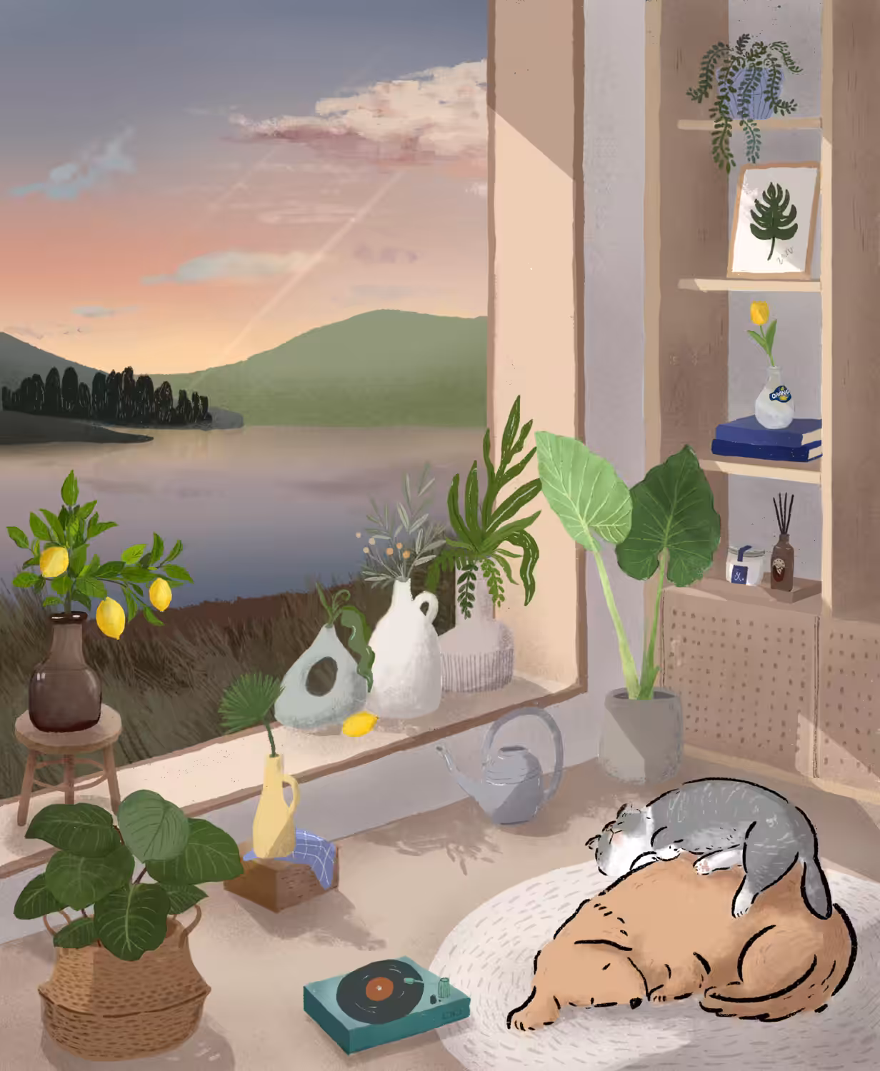 Deep breathing ,under gentle breezing