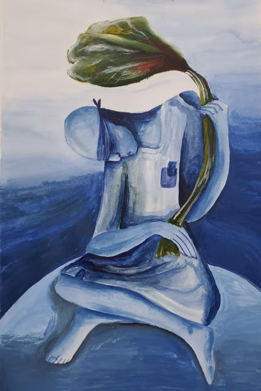 Troubled blue.