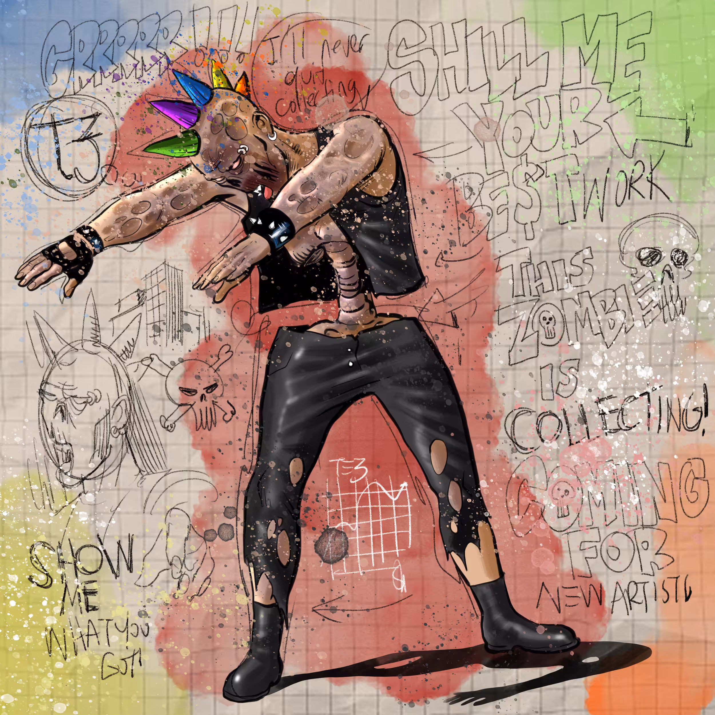'H=N ZOMBIE$', ANIMATION FRAME #4