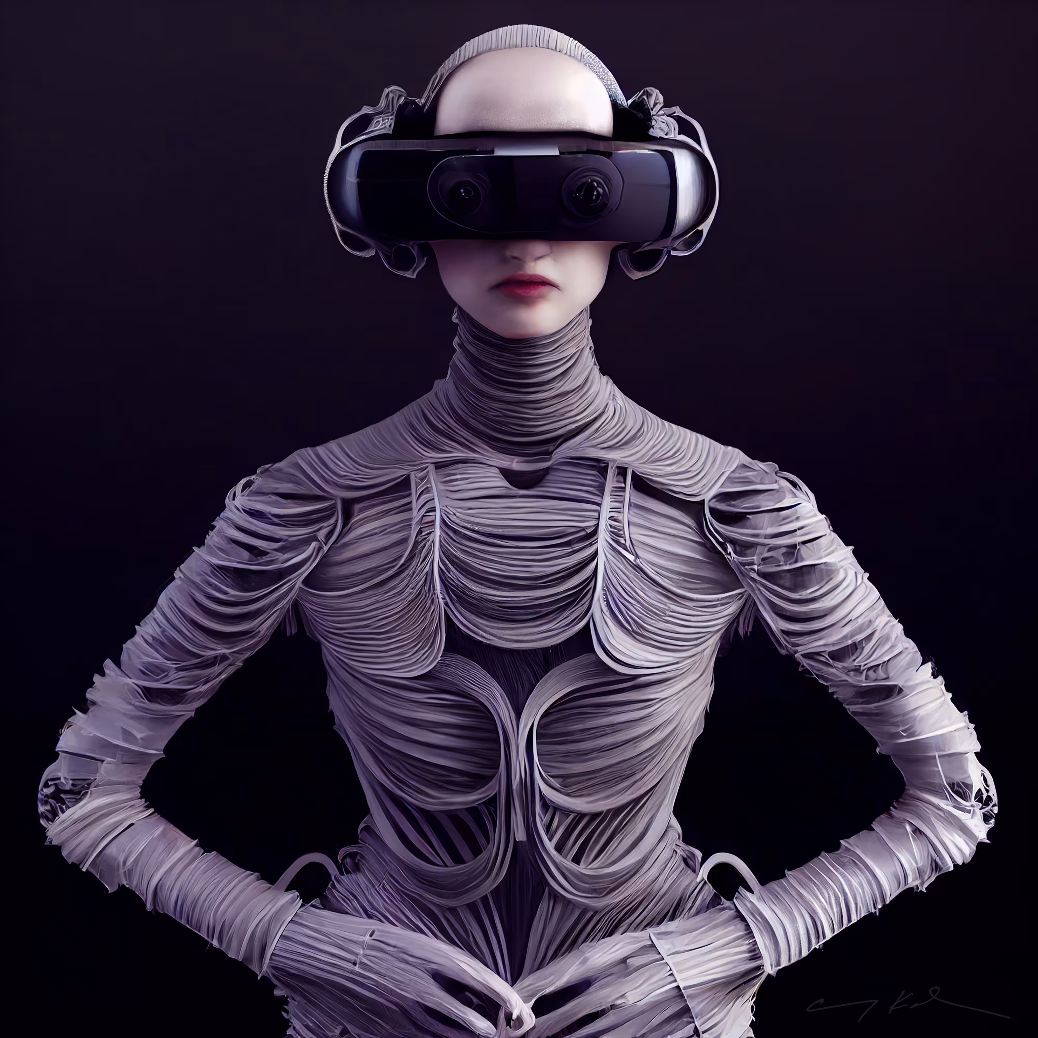 Cyborg Fashion Sketch (#004) Artist Amy Karle, 2022