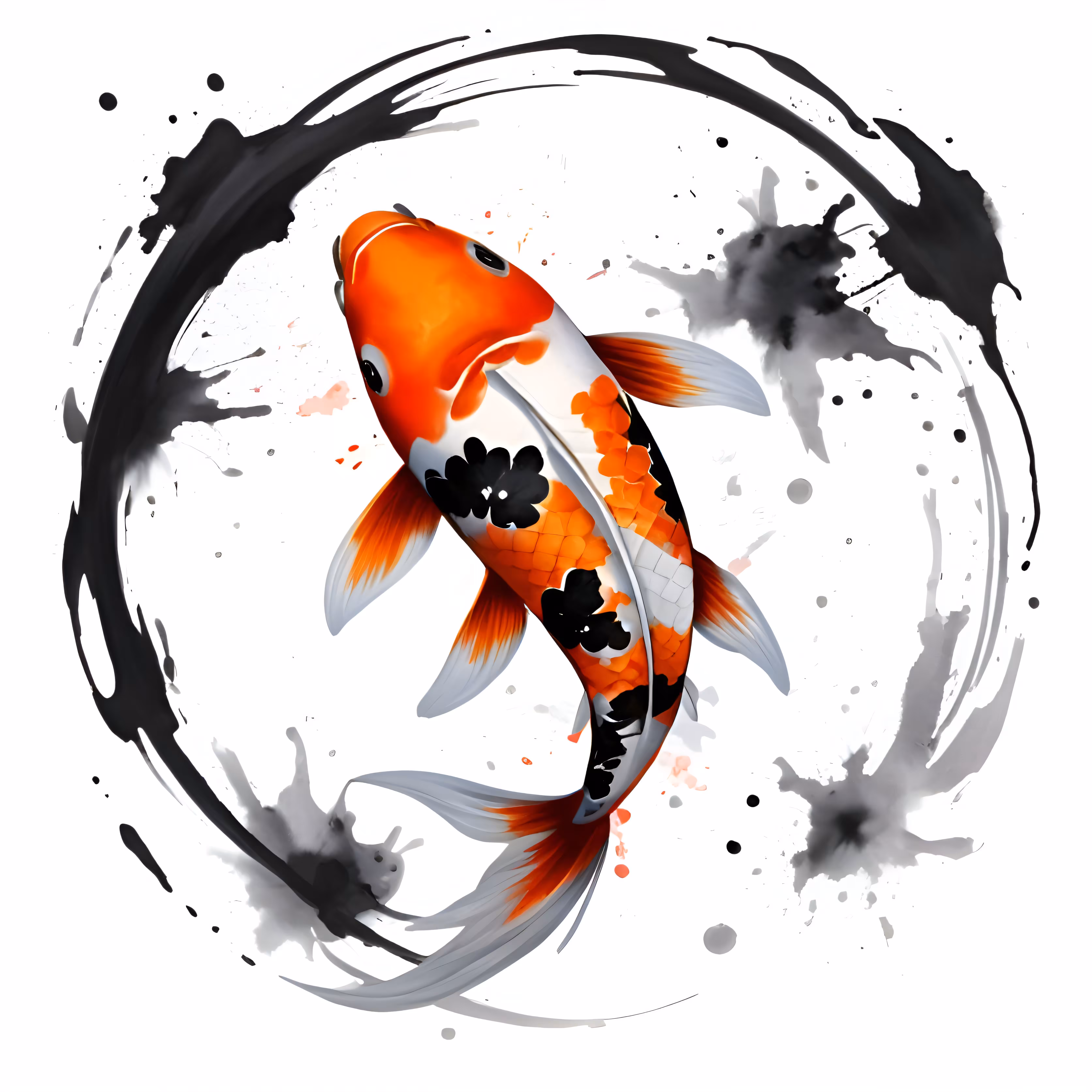 Koi Ascending: A Dance of Perseverance and Harmony