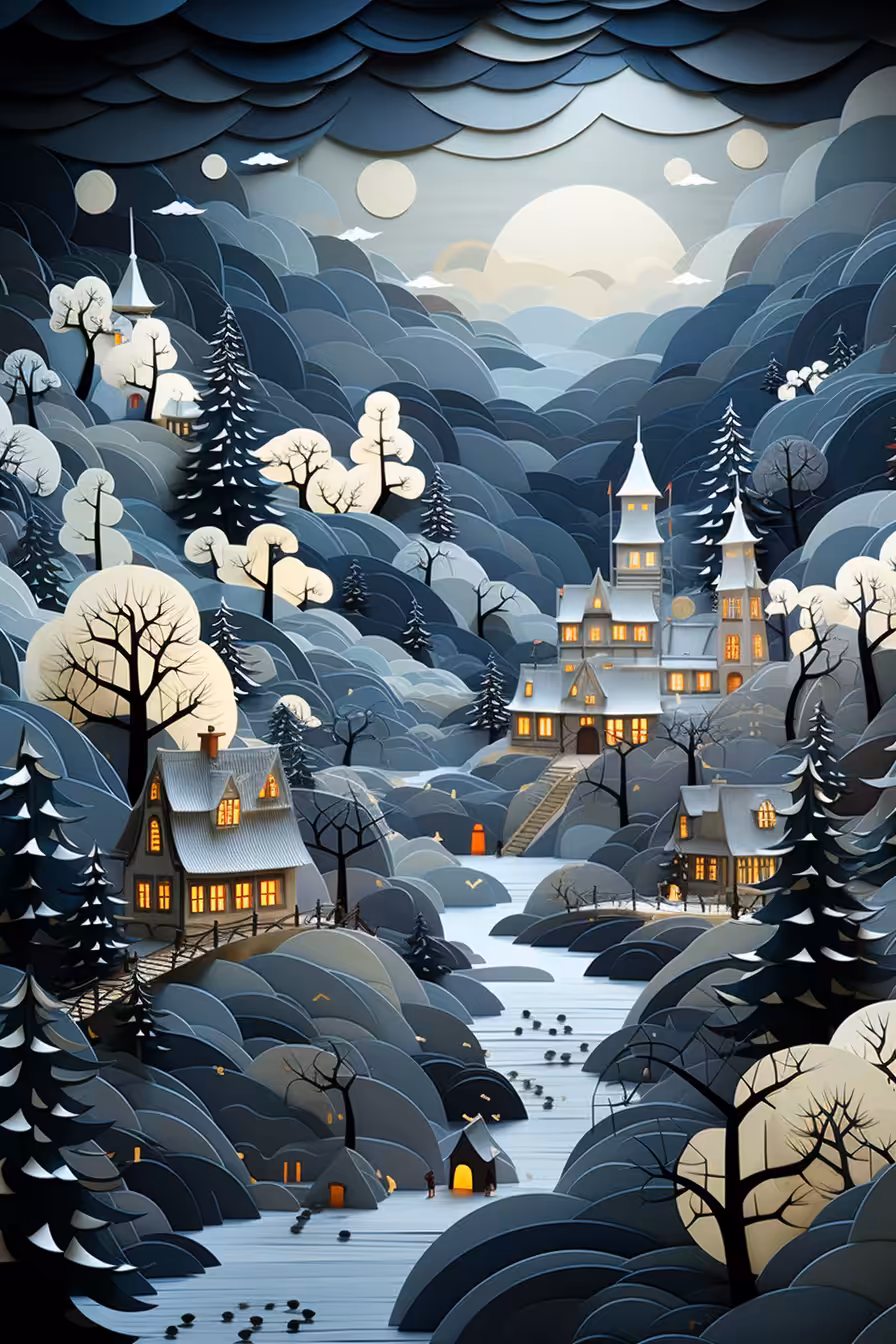 Paper Dreams: Snowy Serenity