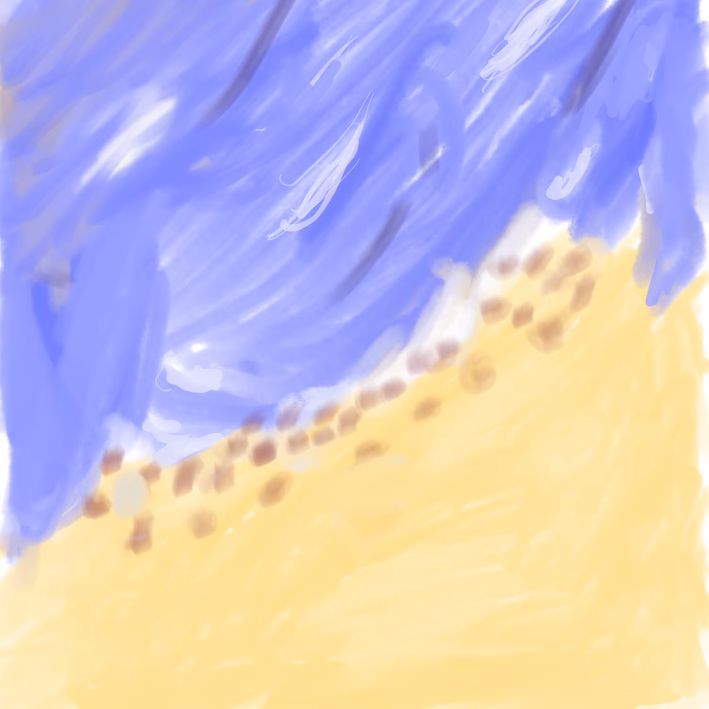 Beach Meets Ocean -- hand drawn