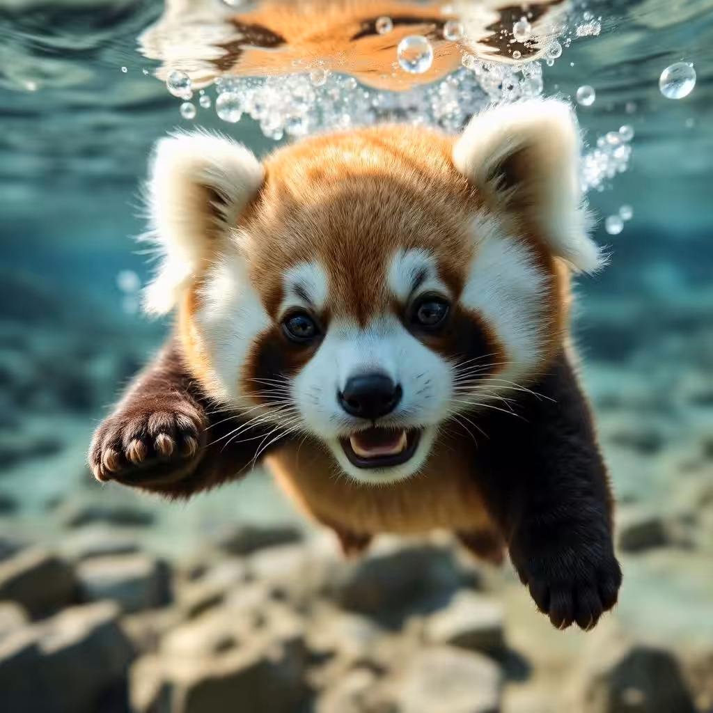 Panda Under Water
