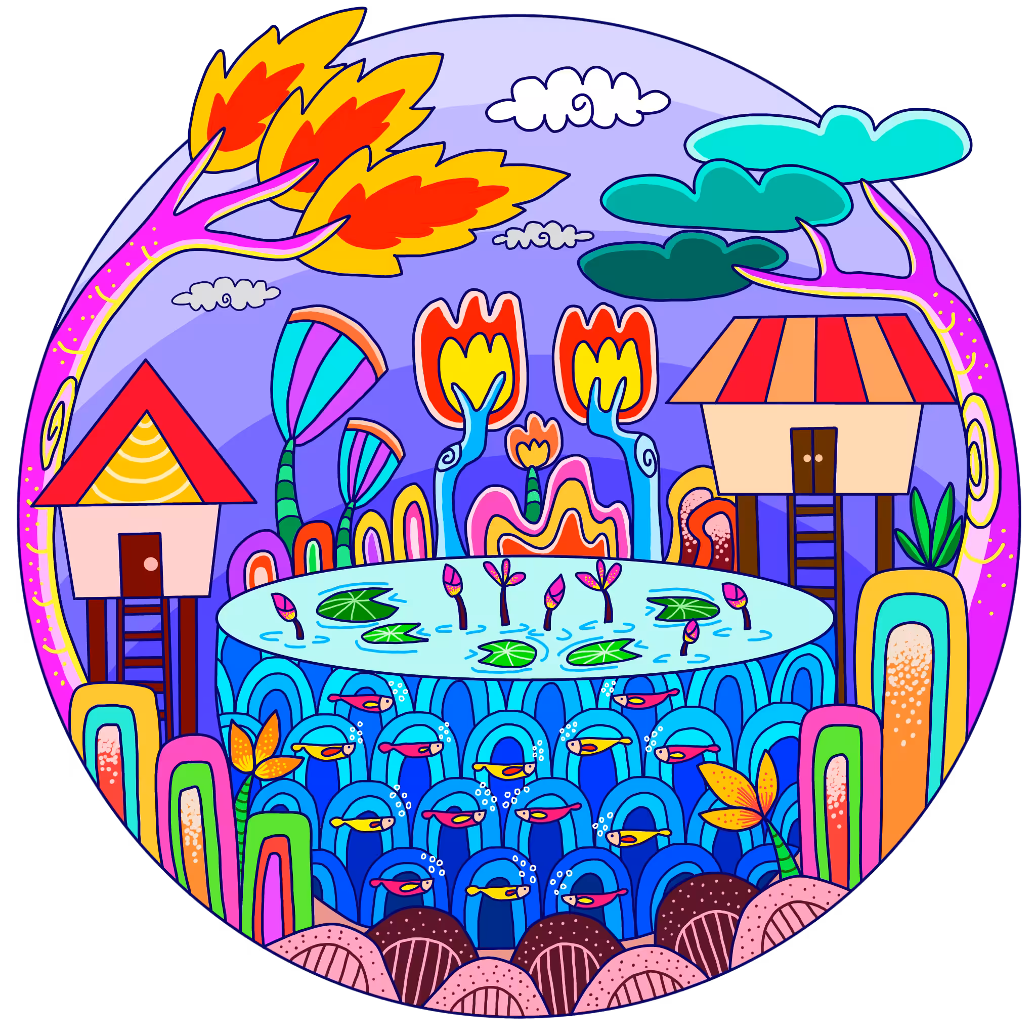 Imaginative lifestyle to lines and colorful.#57