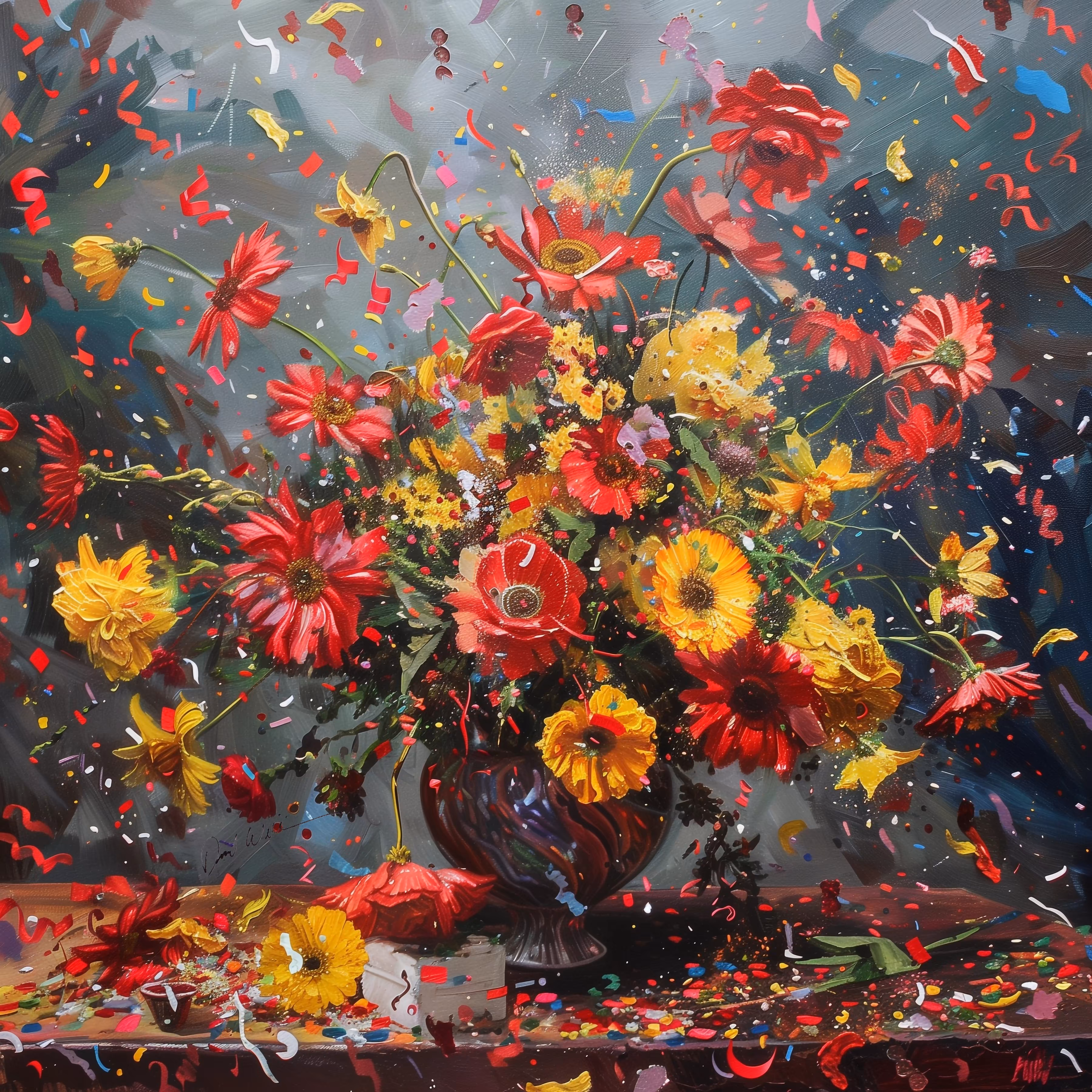 An Explosive Confetti and Flower Celebration