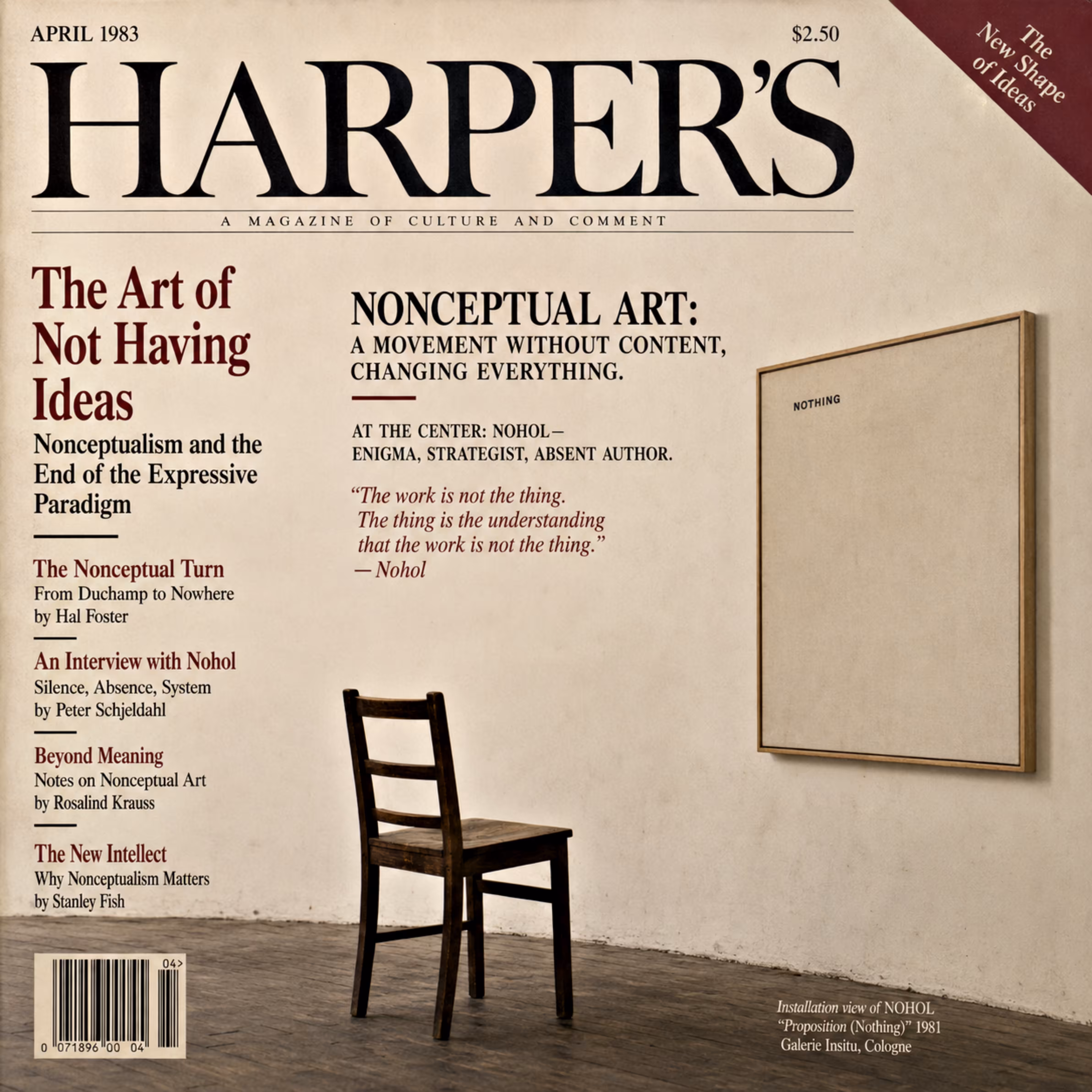 Life Imitating AI: HARPER'S - APRIL 1983 - The Art of Not Having Ideas