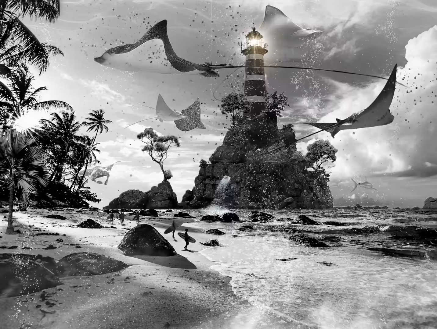 Surf Island at Rays Lighthouse with Motion
