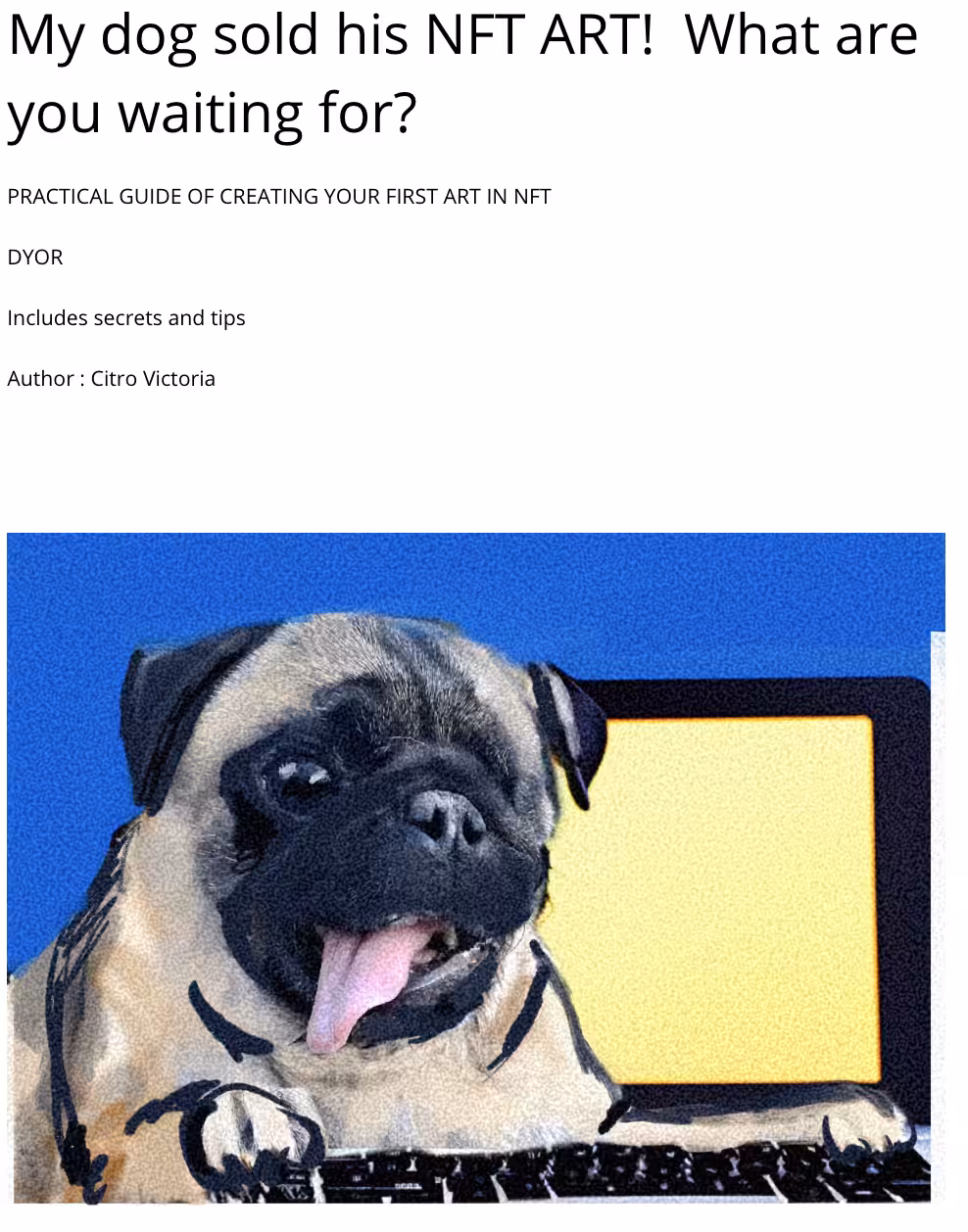 My dog sold his first NFT BOOK