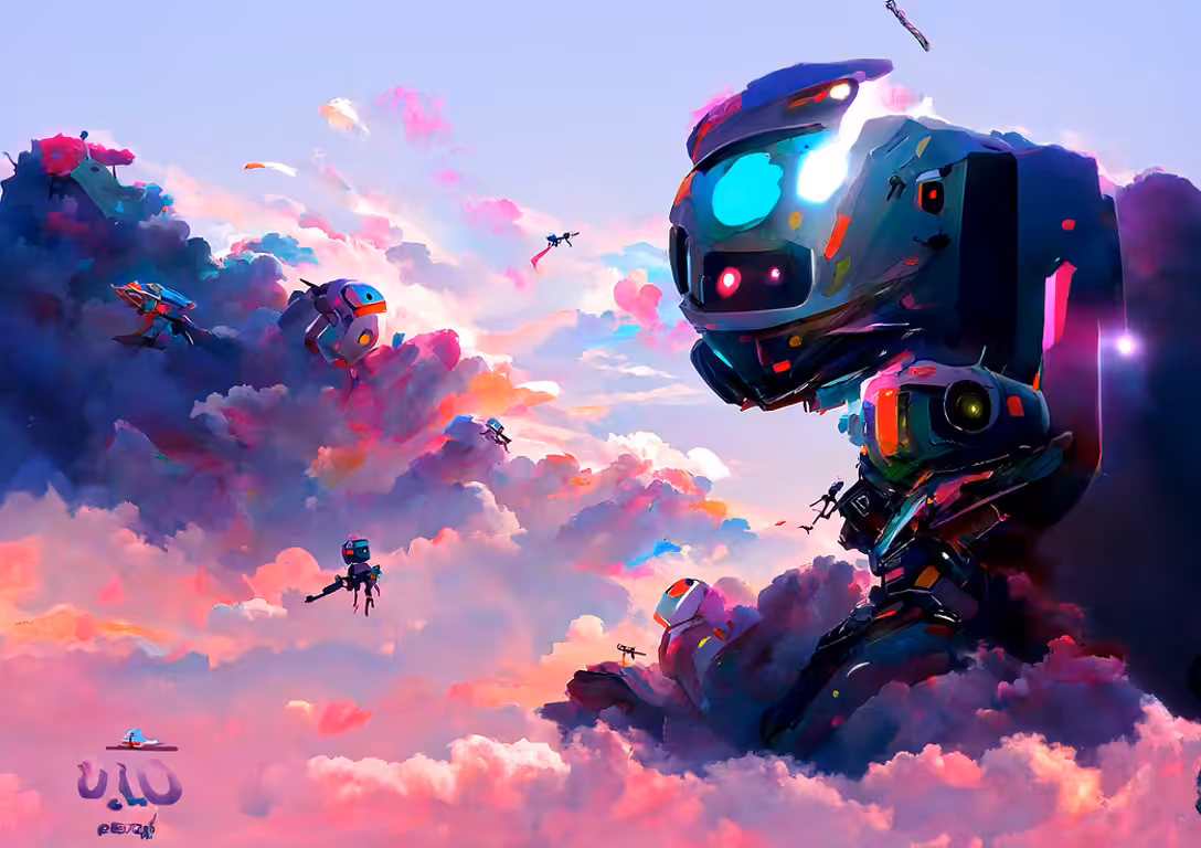 robot in the sky