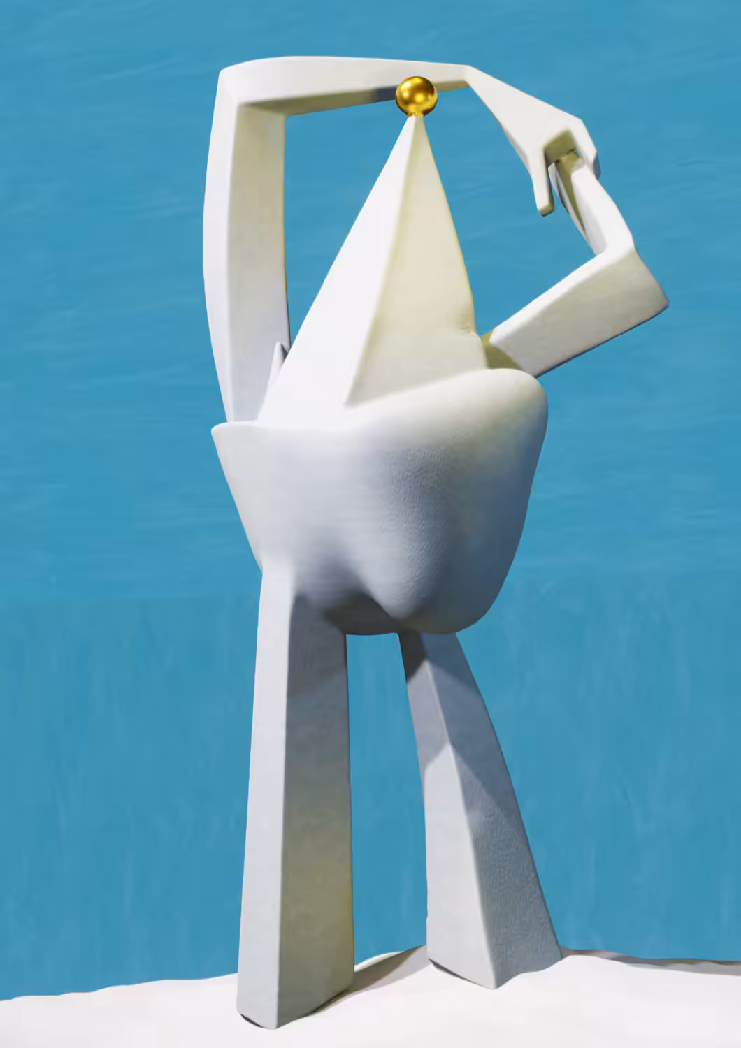 (Gold)Nude Standing by the Sea