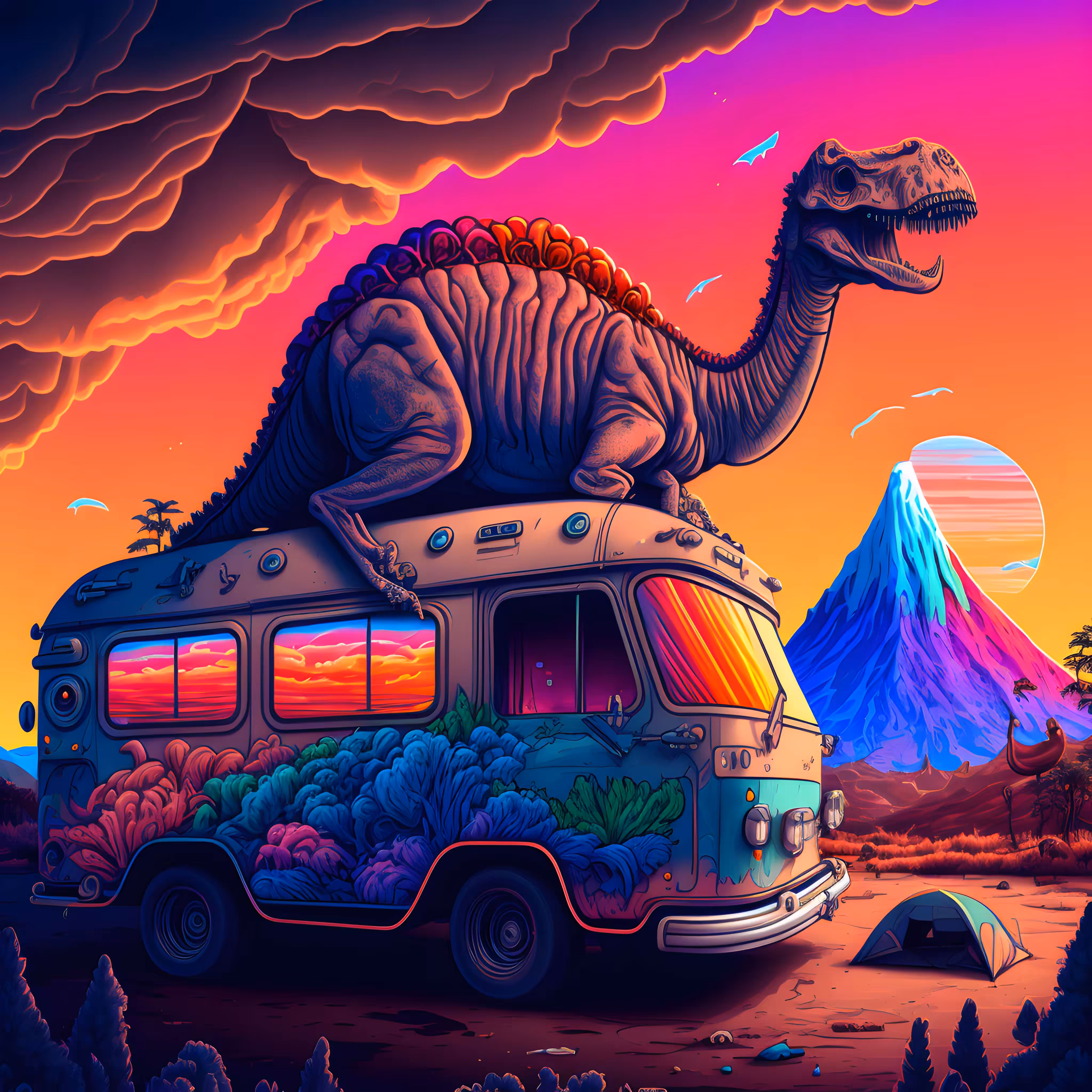 Fall, Prehistoric at Evening