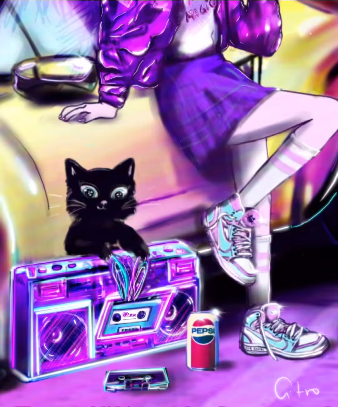 Kawai Magic Retro Cat