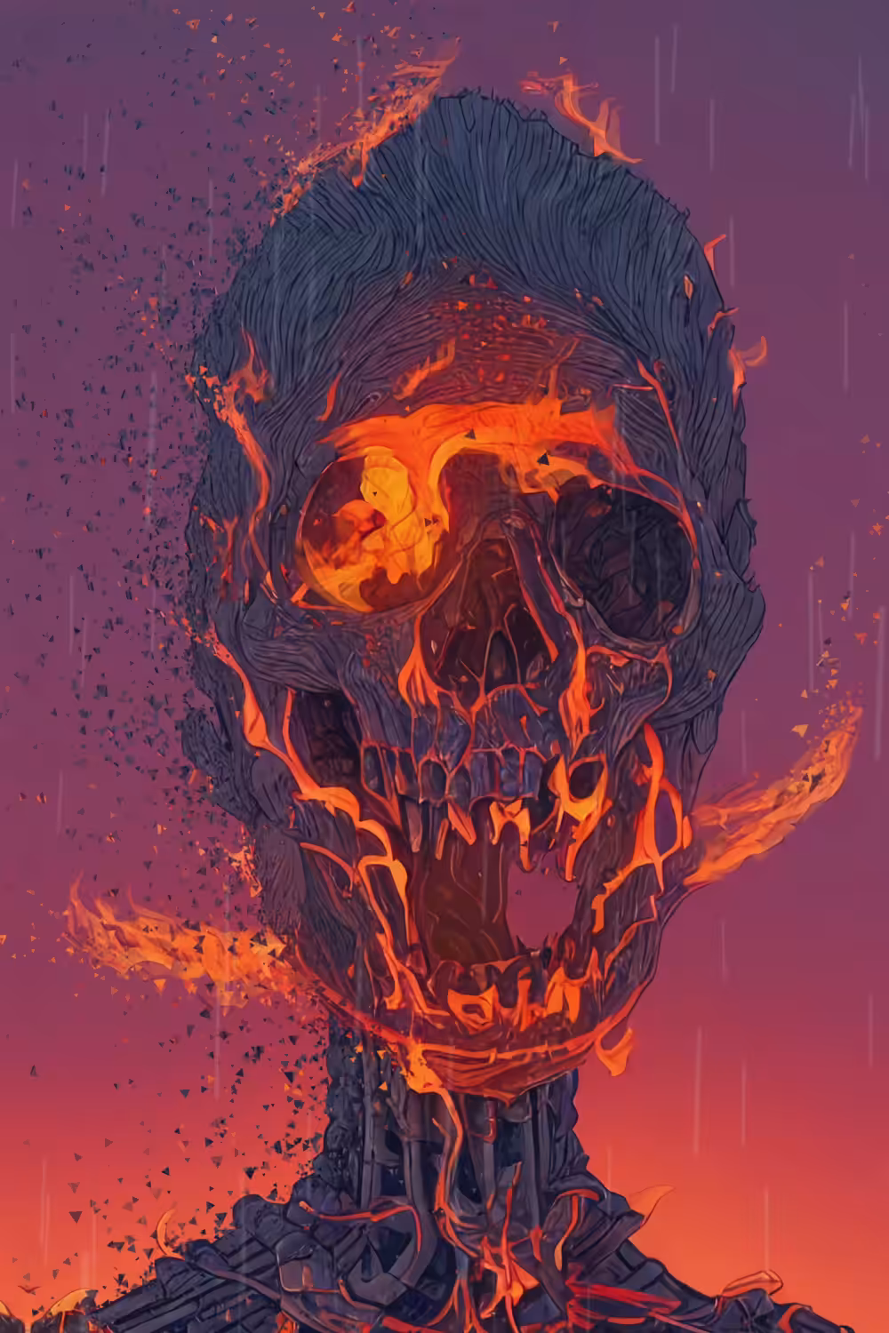 Flaming Dubstep Skull