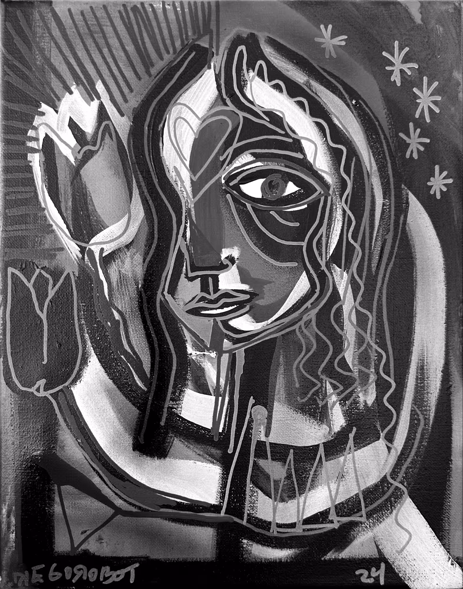 Tulip 🌷 queen. Black and white edition 