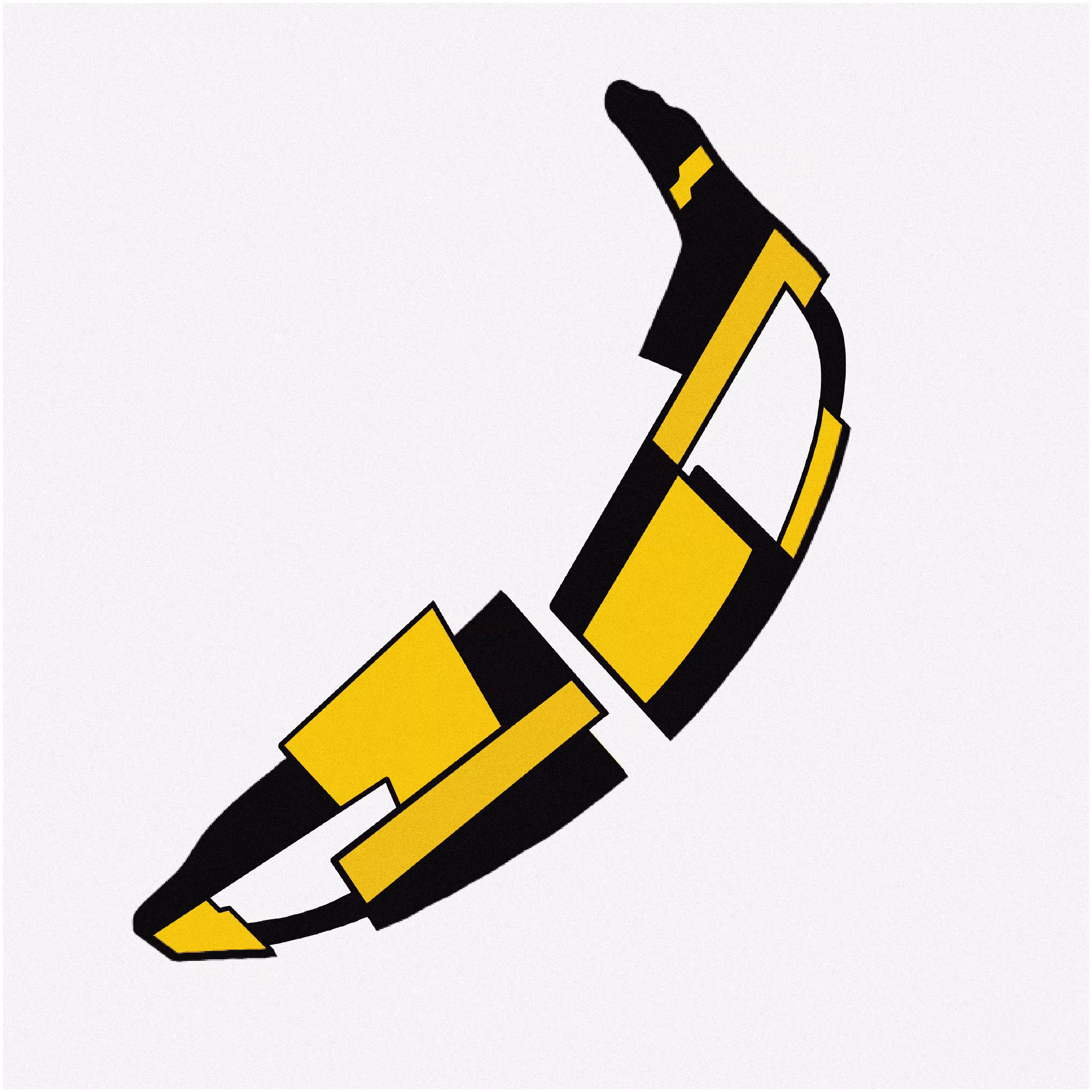 Banana on white