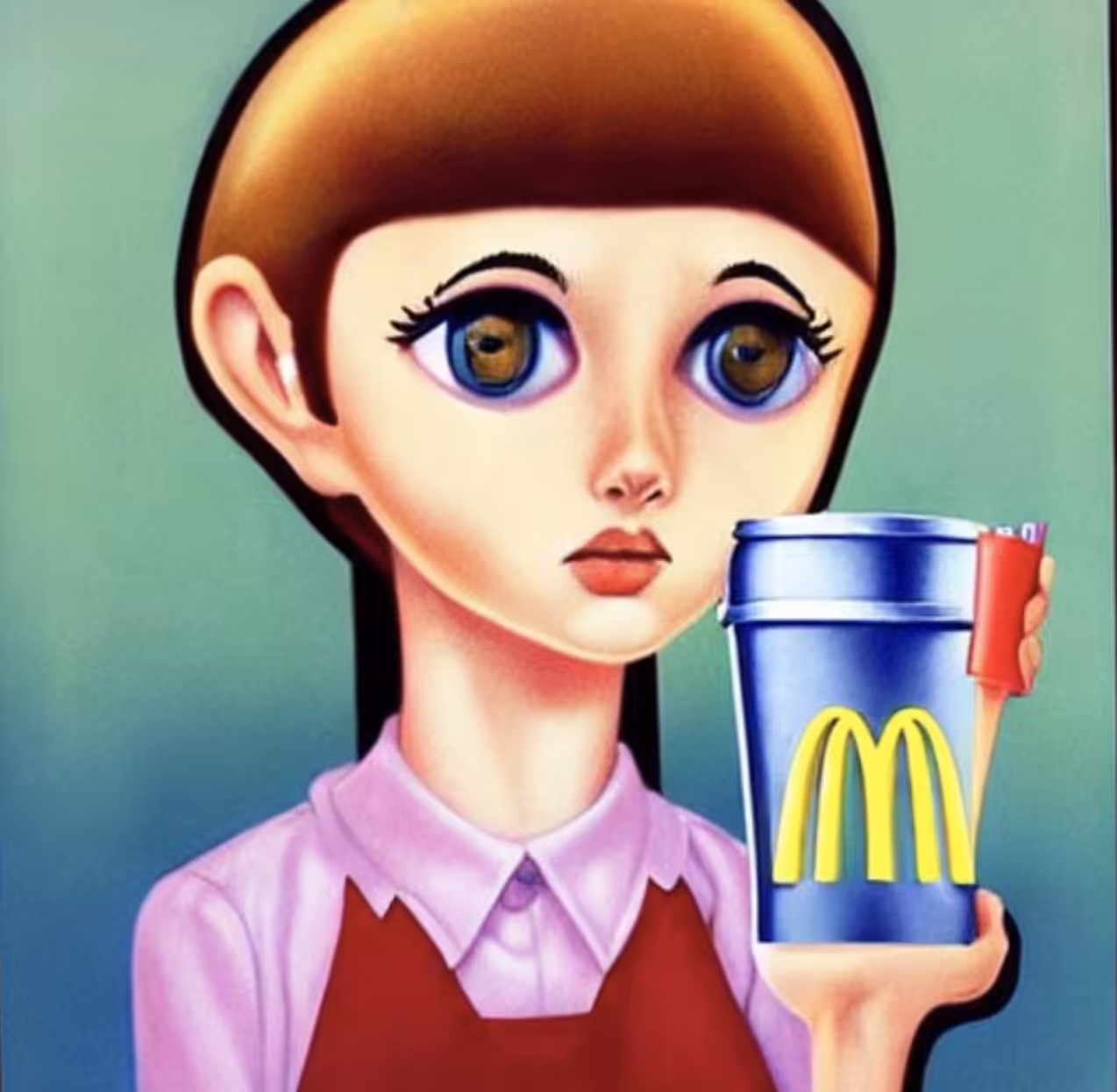 Ai McDonald's Worker With Pink Shirt