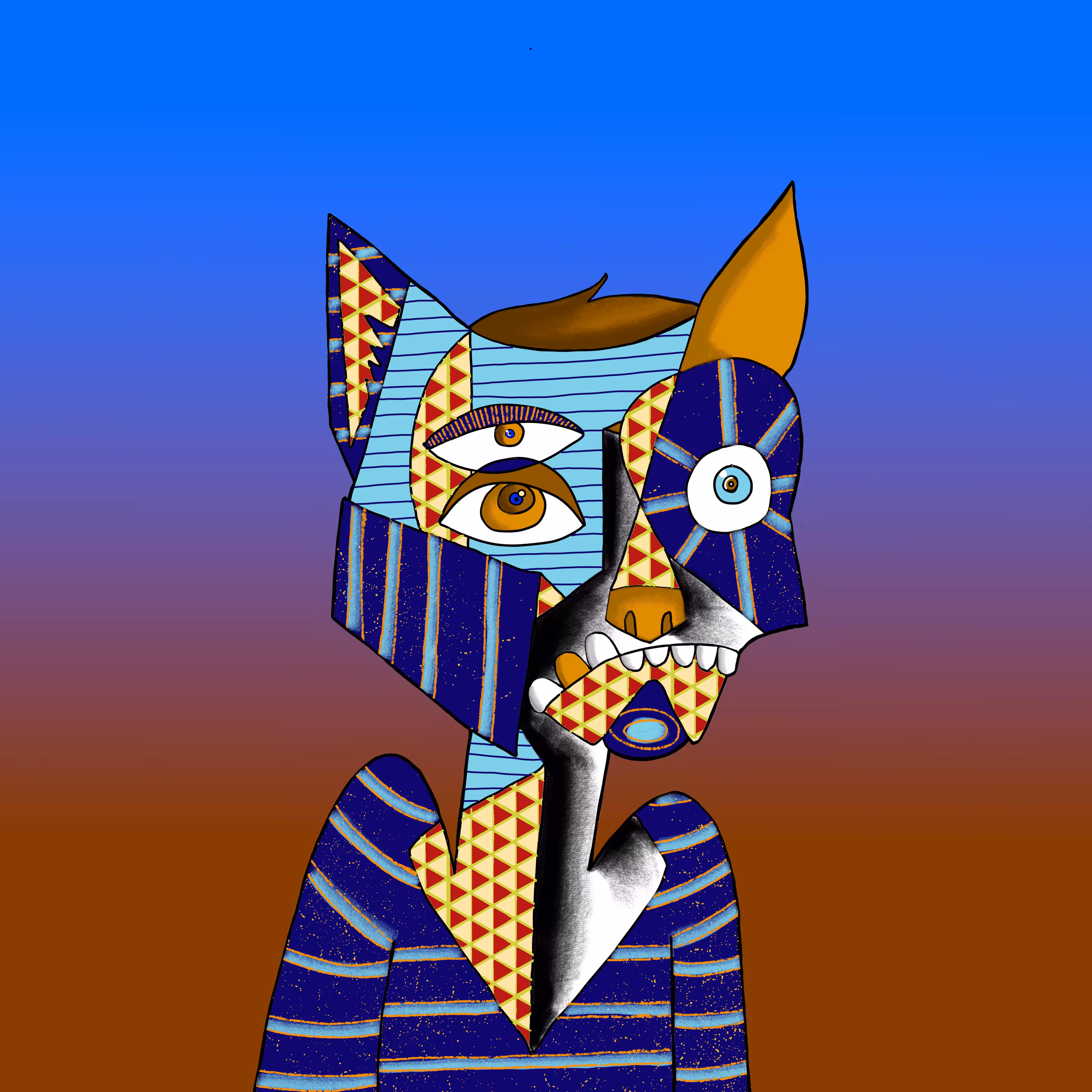 Cubist Gutter Cat 01