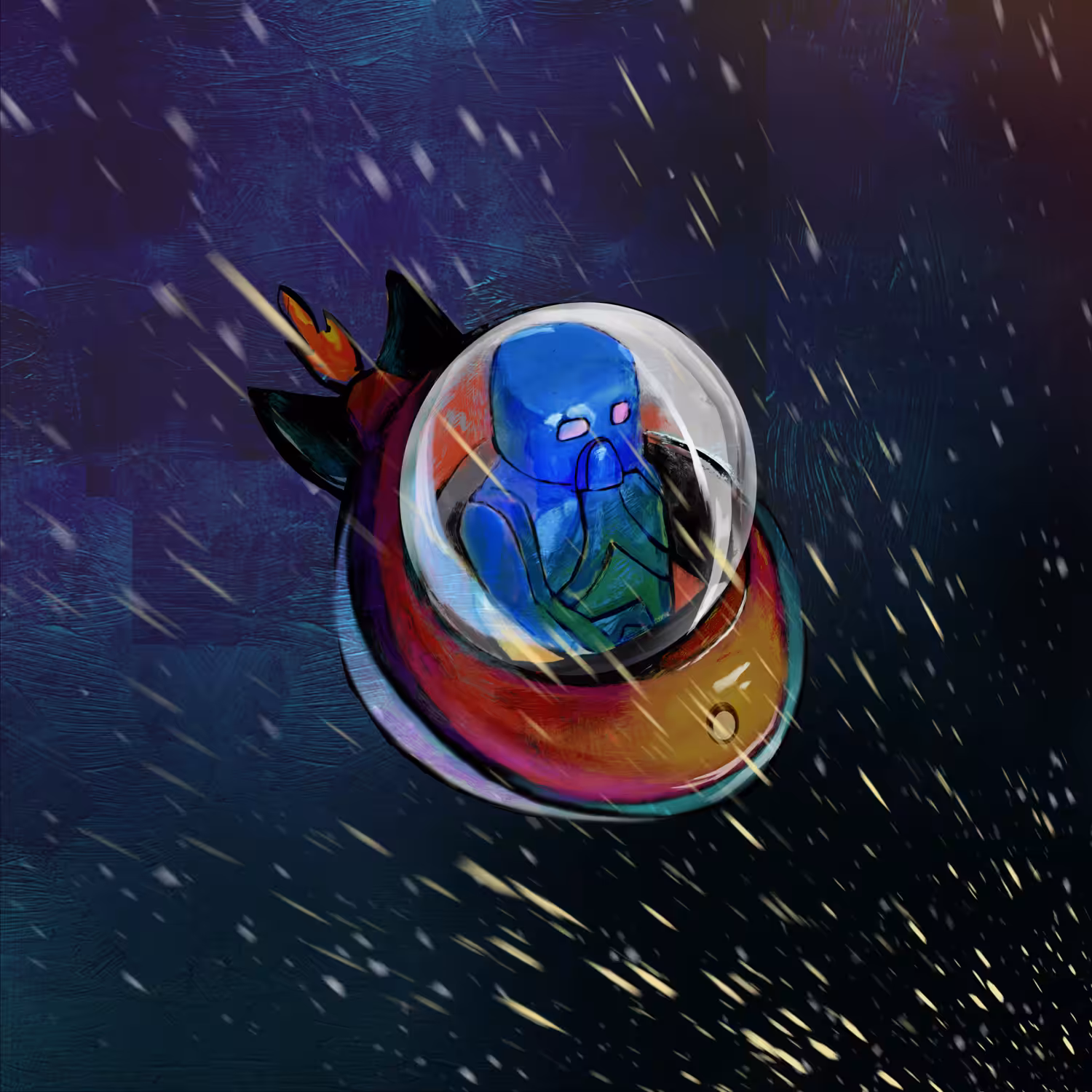 Warp Speed Blue Alien