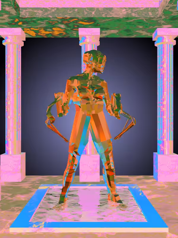 HeavenComputer: The Fragmented Shooter Bright Red Woman #1031