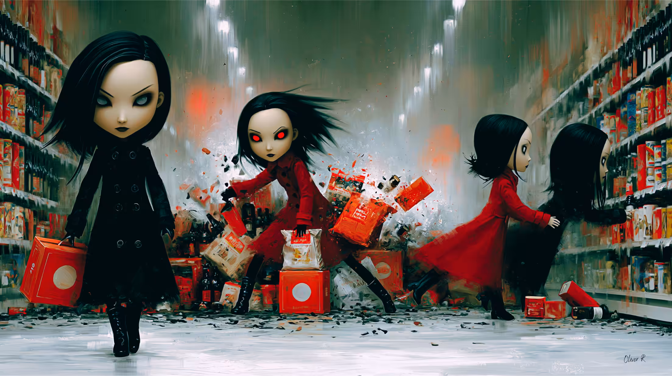 Dolls Collection by Oliver R: "Dolls, the sales" signed by "Oliver R"
