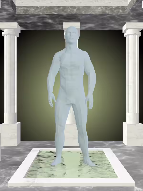 HeavenComputer: The Fragmented Indifferent Matte Pale Green Man #548