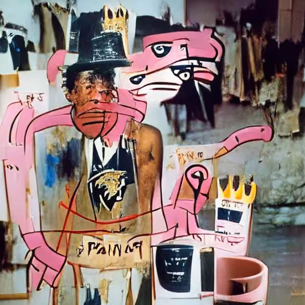 Basquiat painting Pink Panther again #2