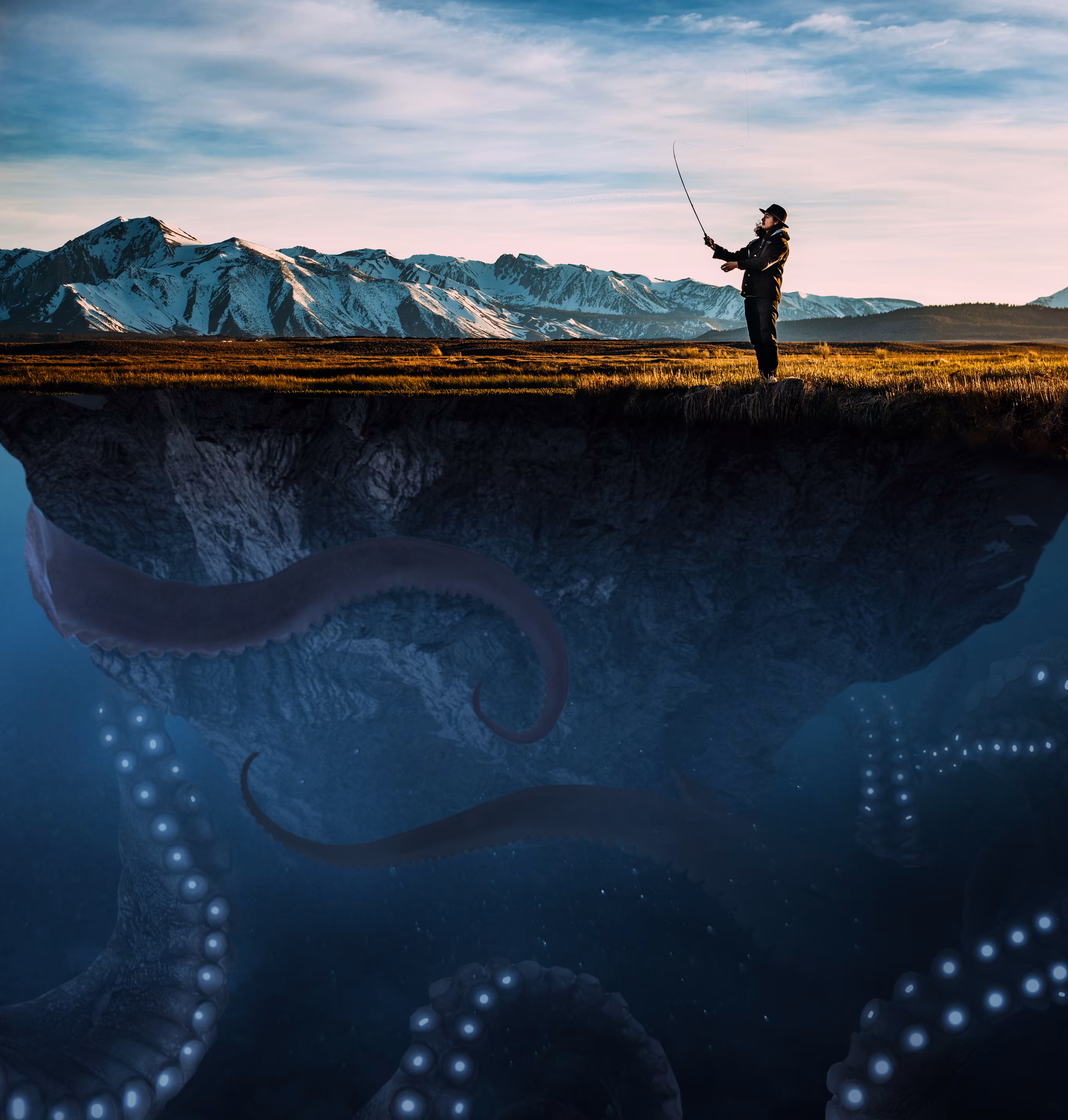 Fisherman and the legendary Kraken