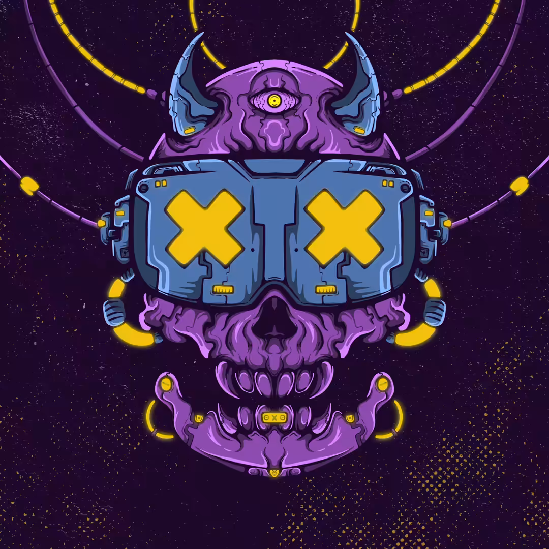Futuristic skull