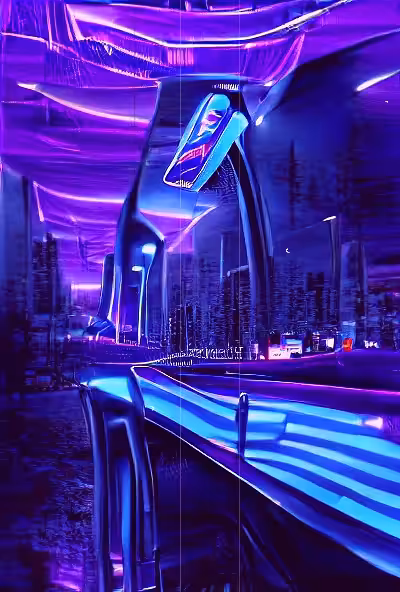 Night Drive on a neon Highway. Sound ON!