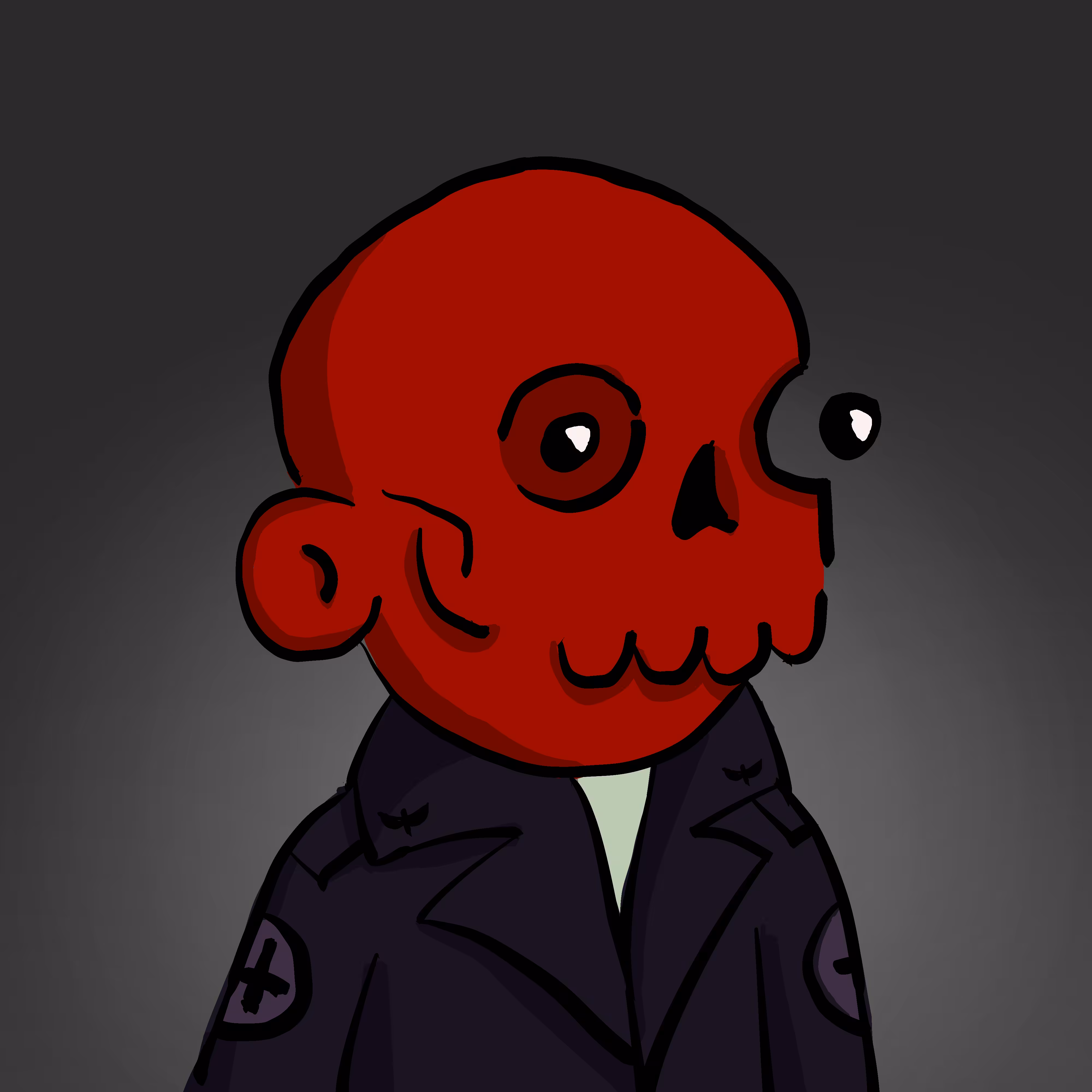 028 Red Skulloodle