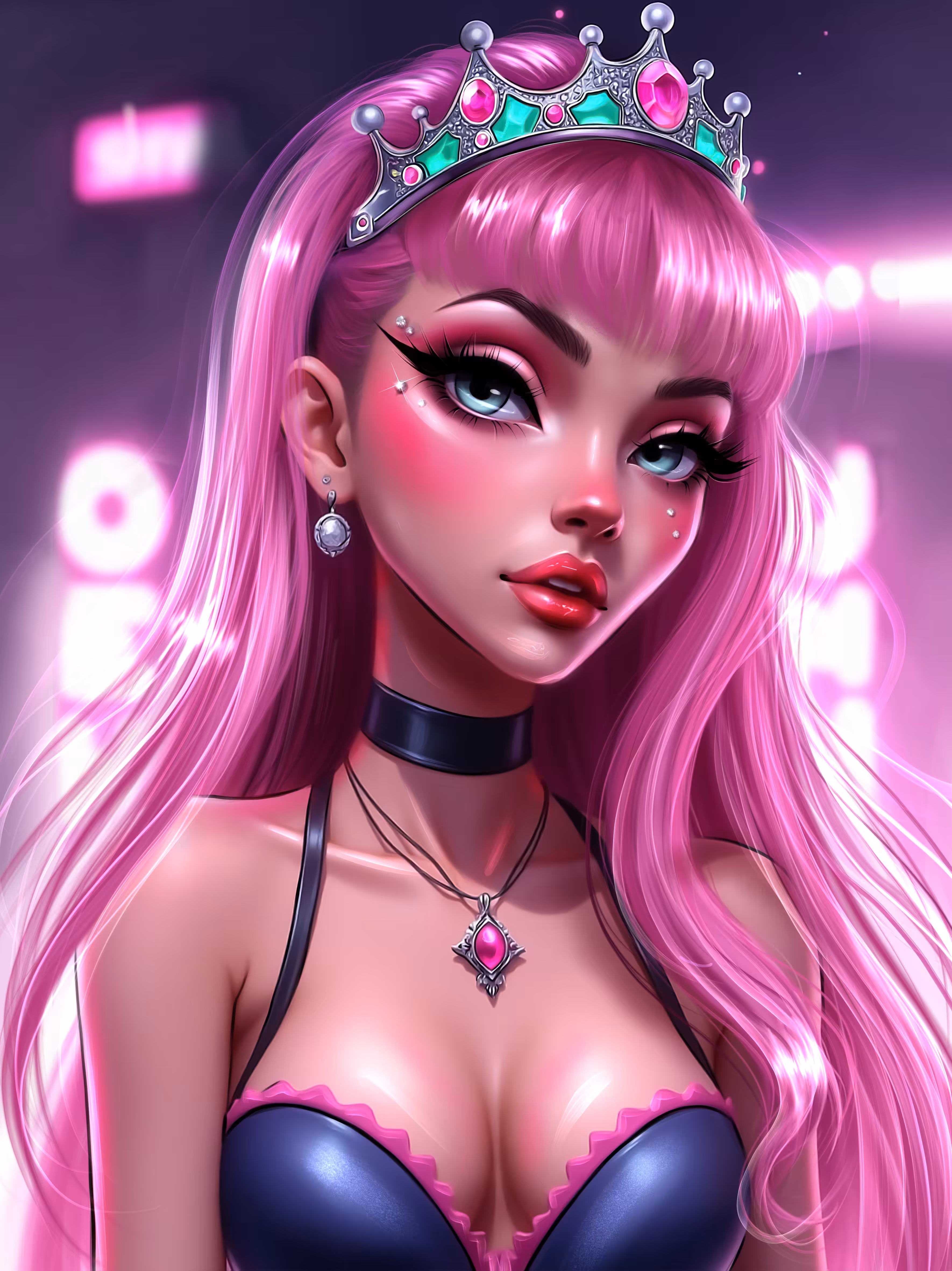 The dance of the wind in pink strands