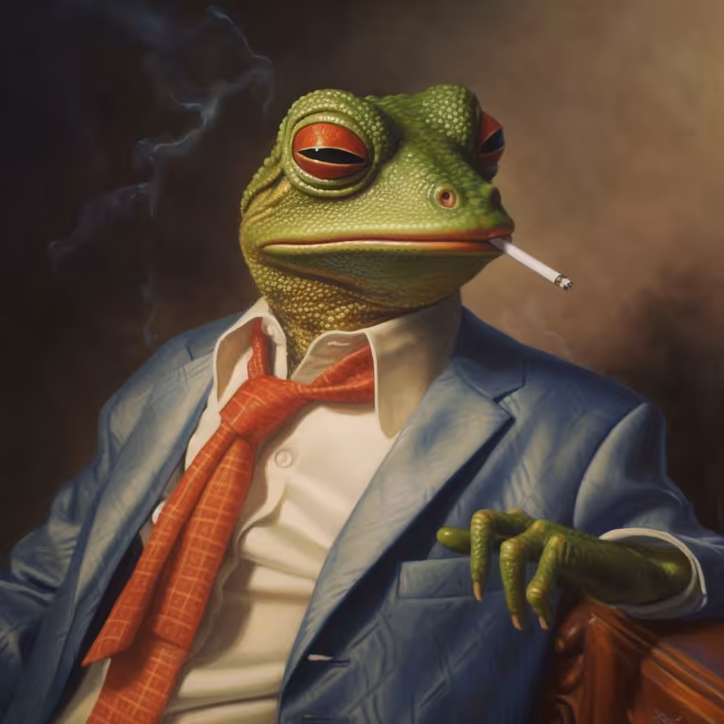 Pepe with cigarette 