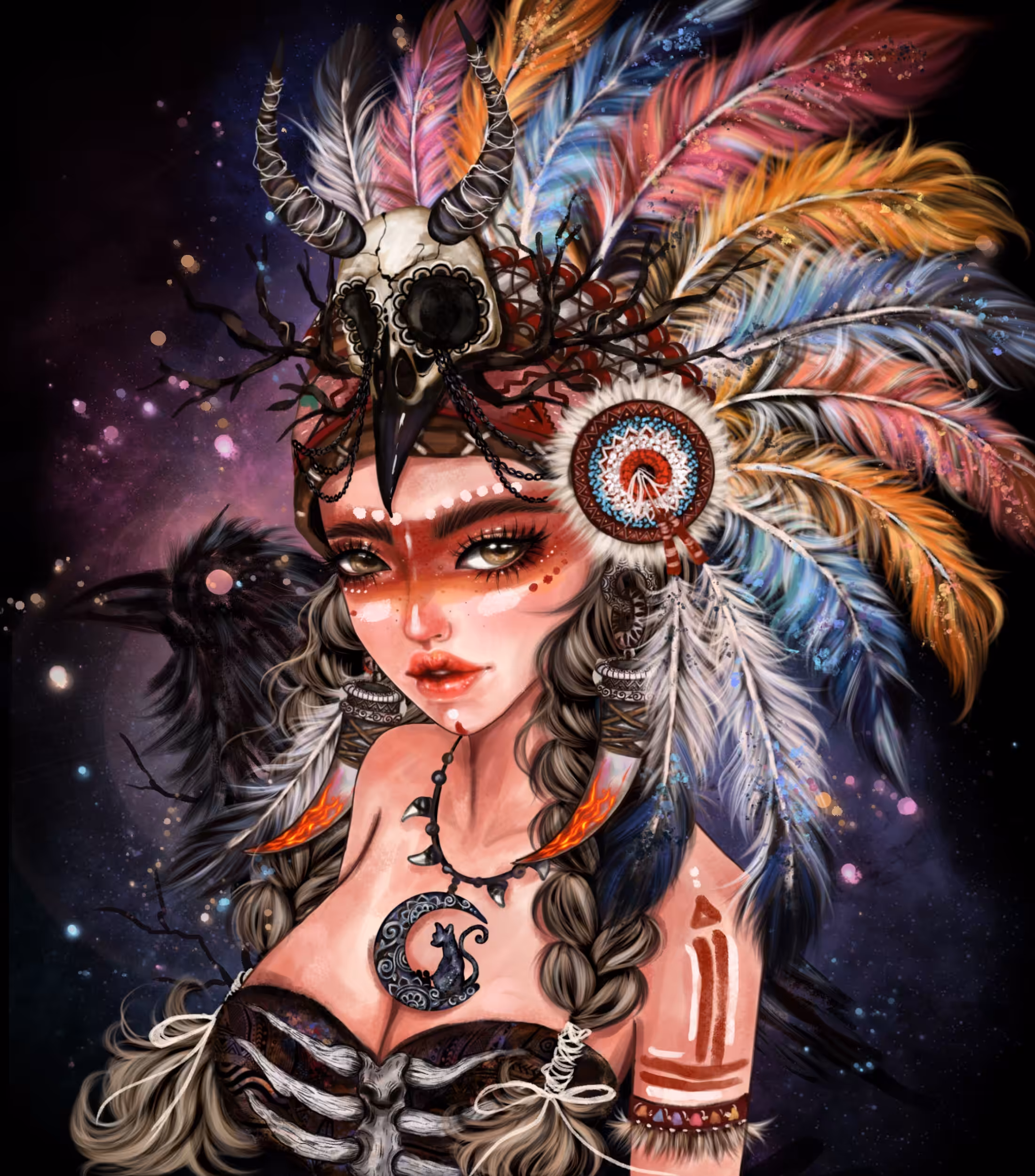 Geisha warrior black crow #018