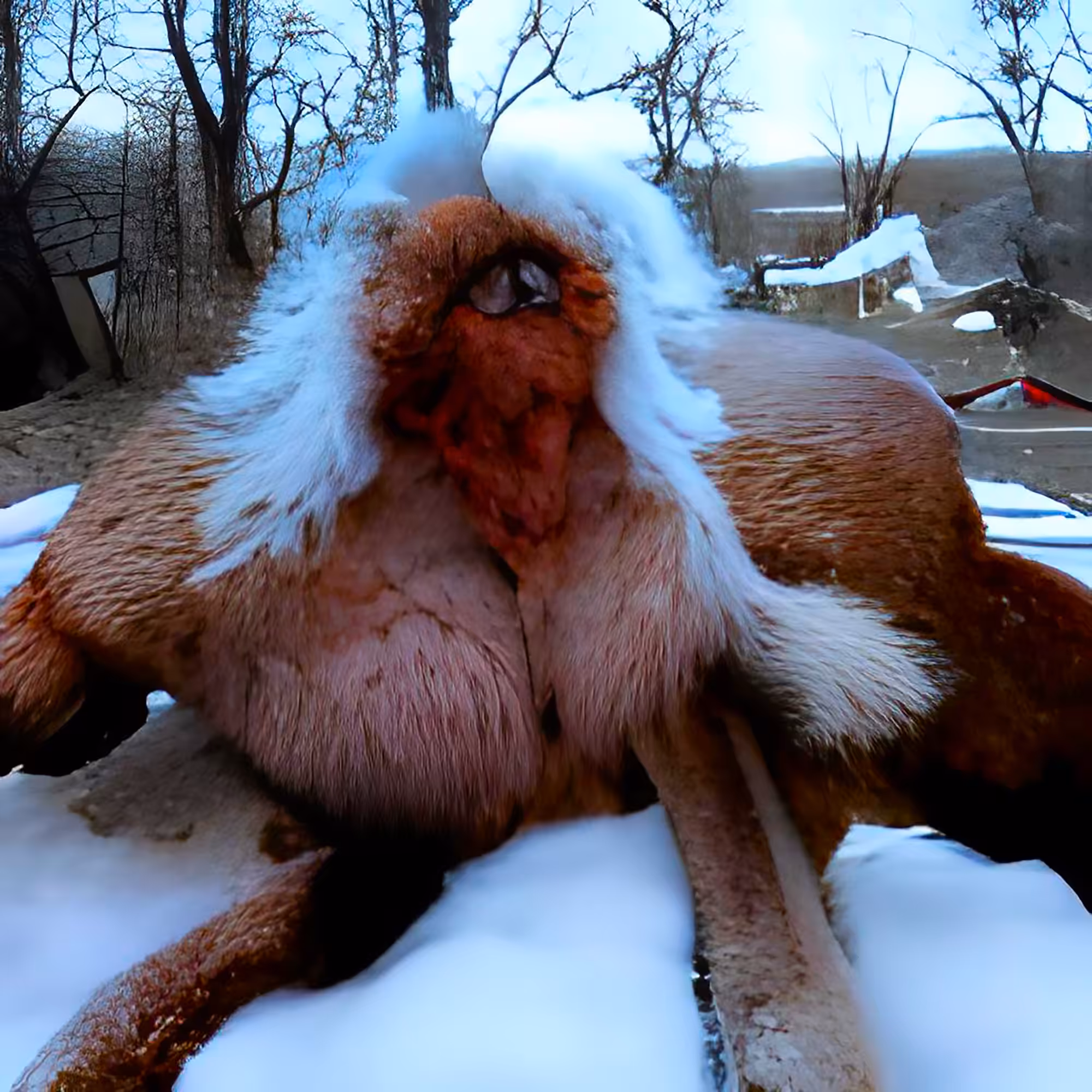 Pregnant Abominable Snowwoman nesting
