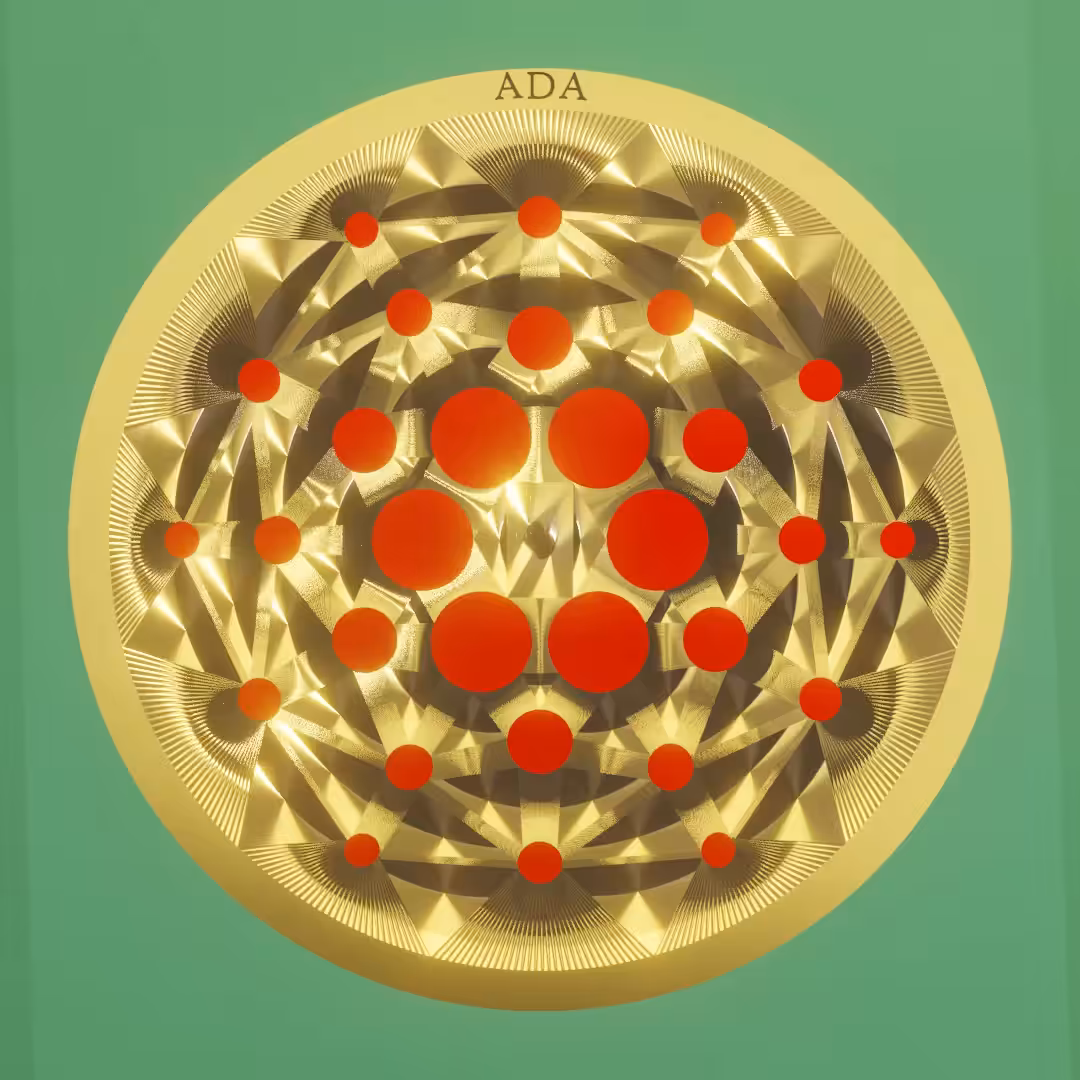 Gold Spinning CARDANO (ADA) 3D Coin (1 of only 1)
