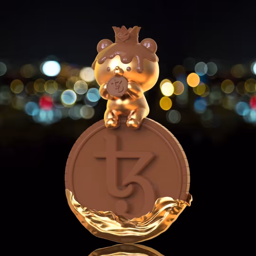 Golden Bear & Chocolate XTZ coin Tezos