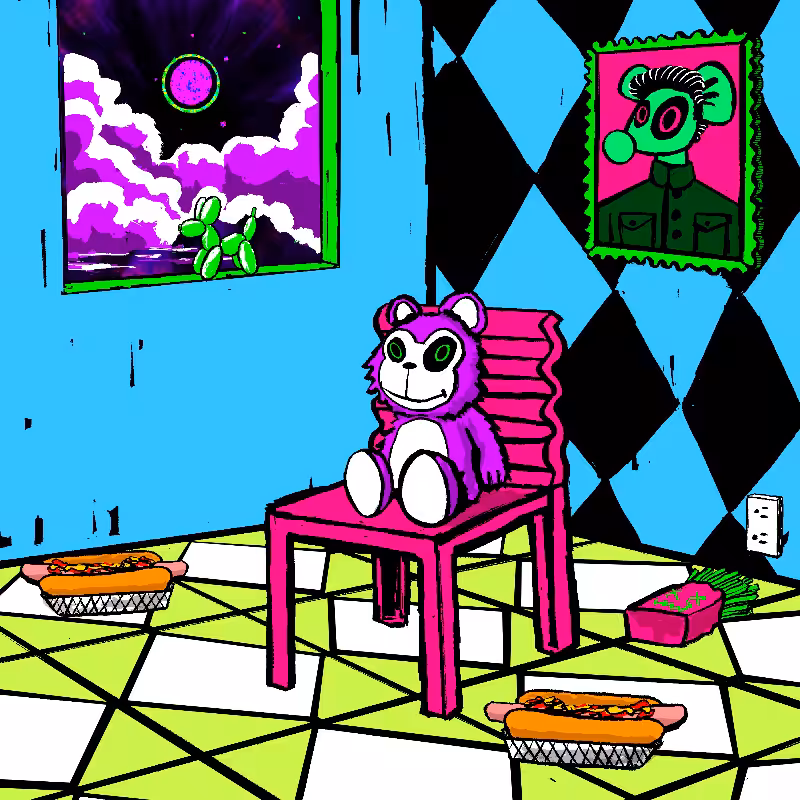 pink chair in the blue room #67