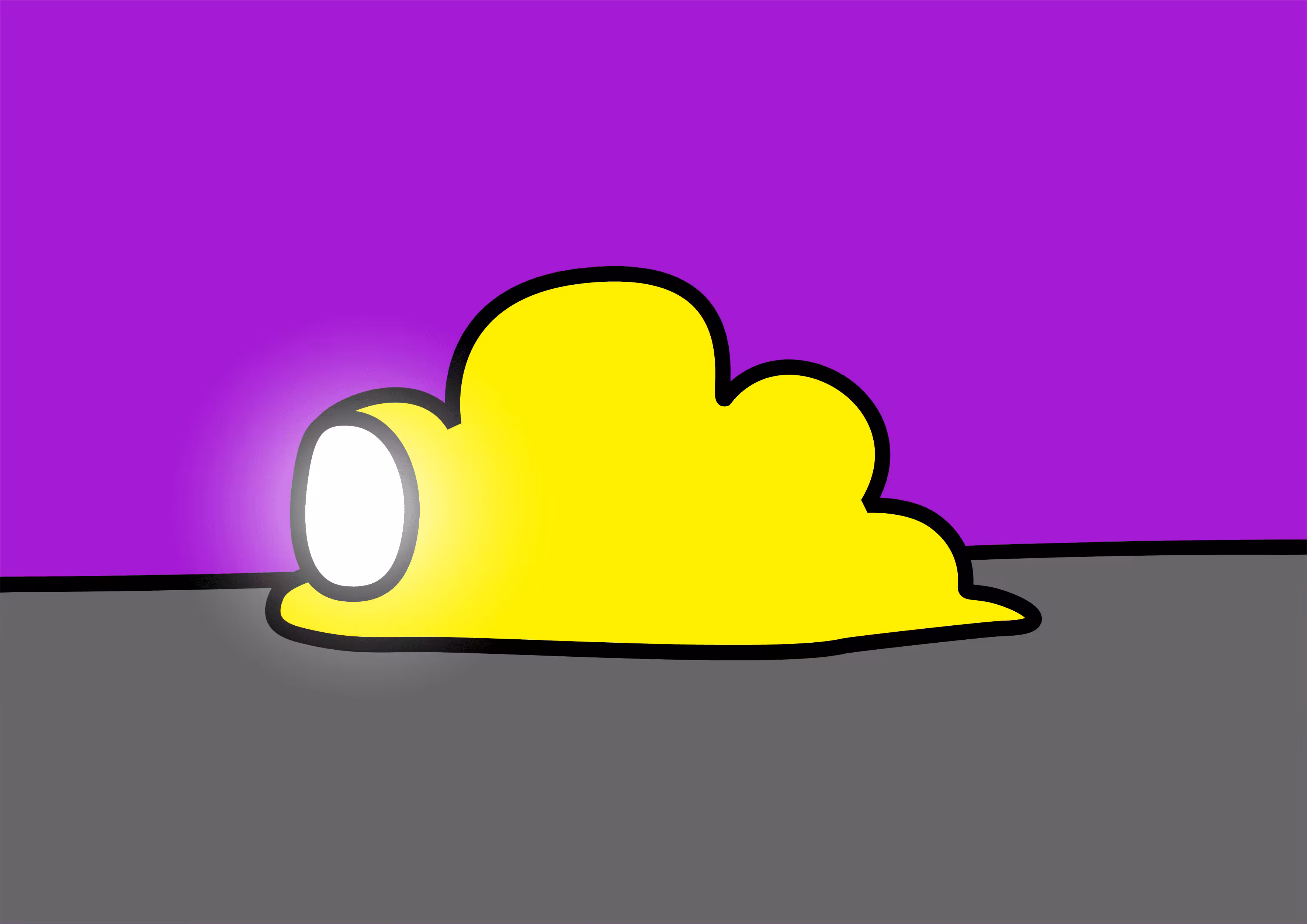 Yellow monster in the dark