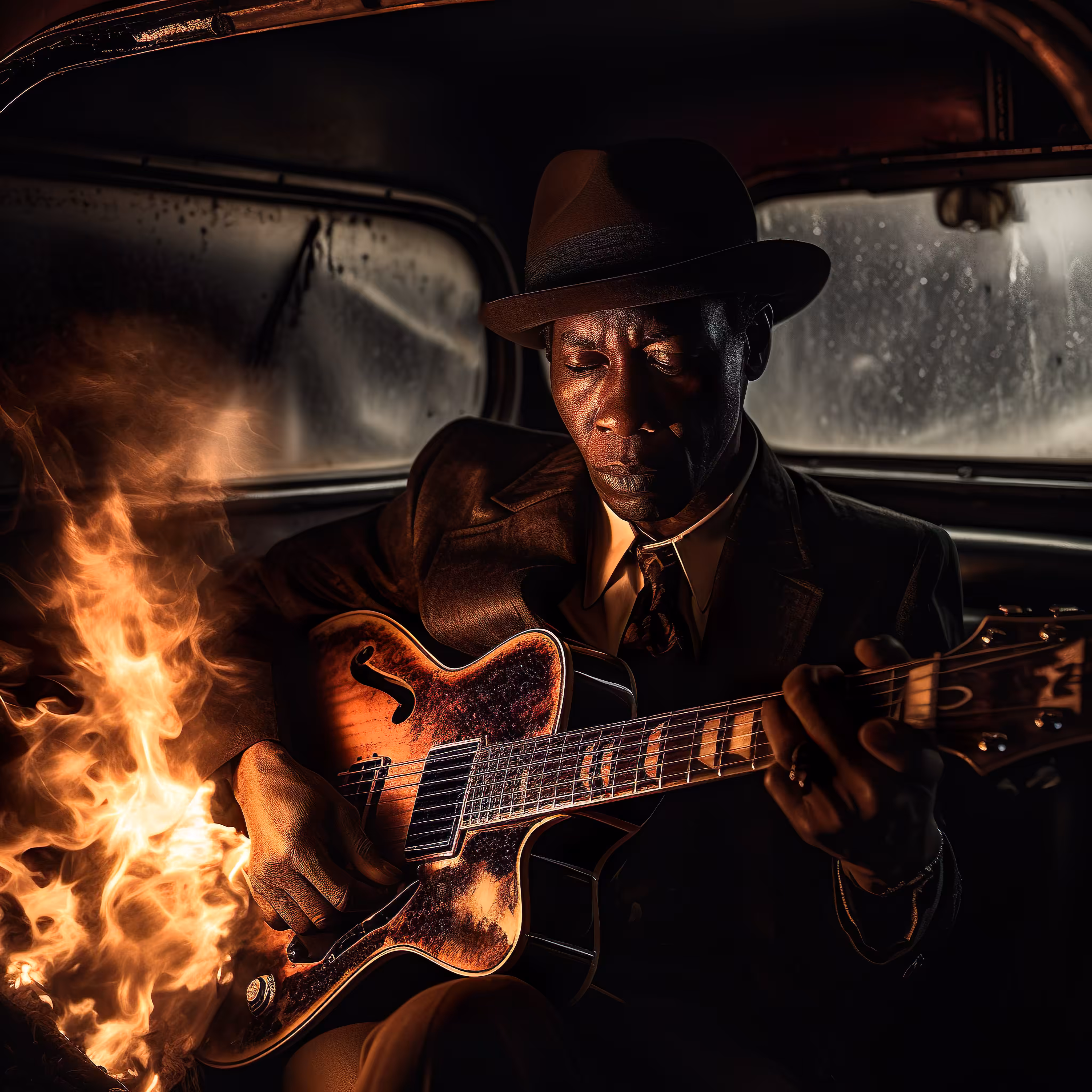 :: hashtags ::: blues guitarist portrait