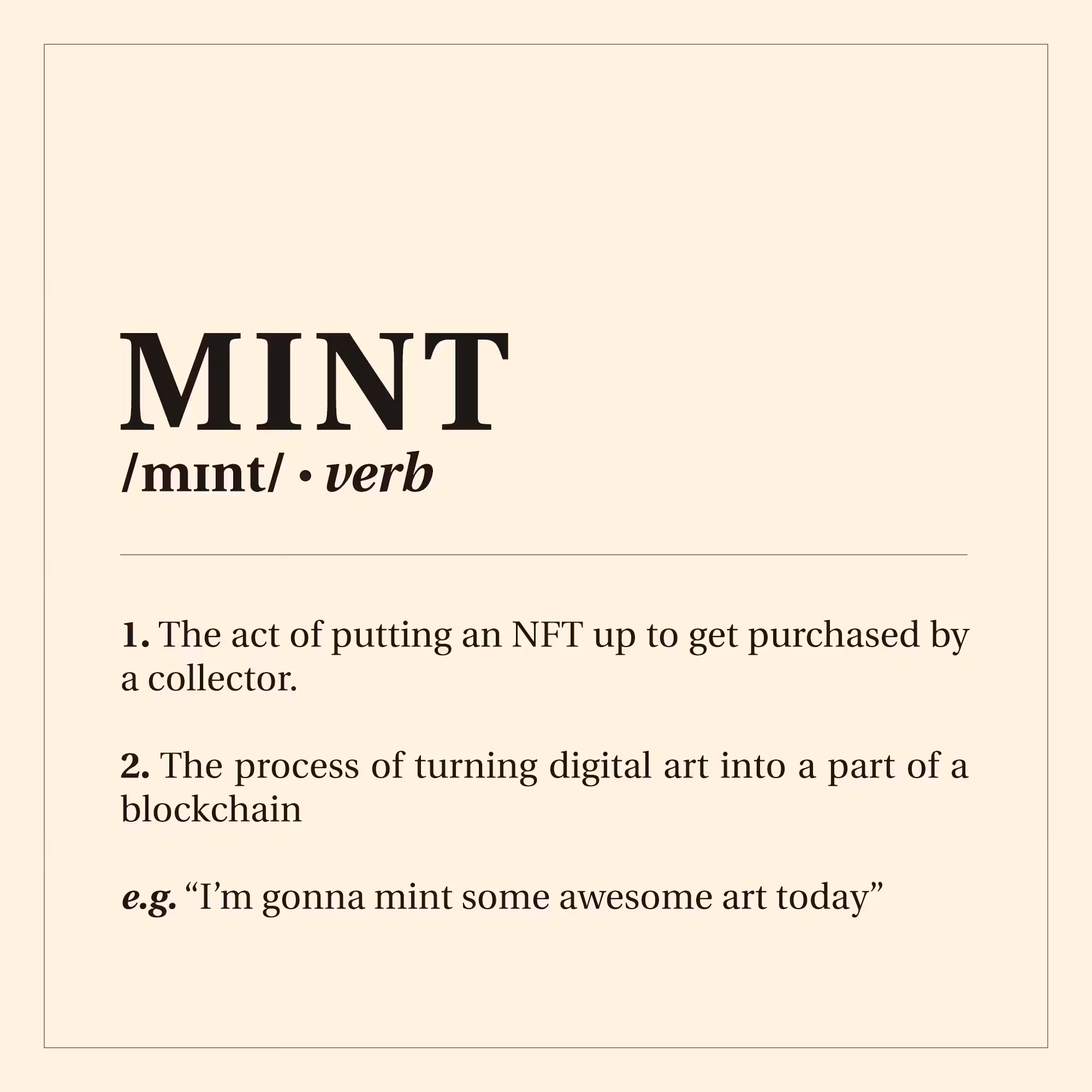 NFT Dictionary #001 - MINT
