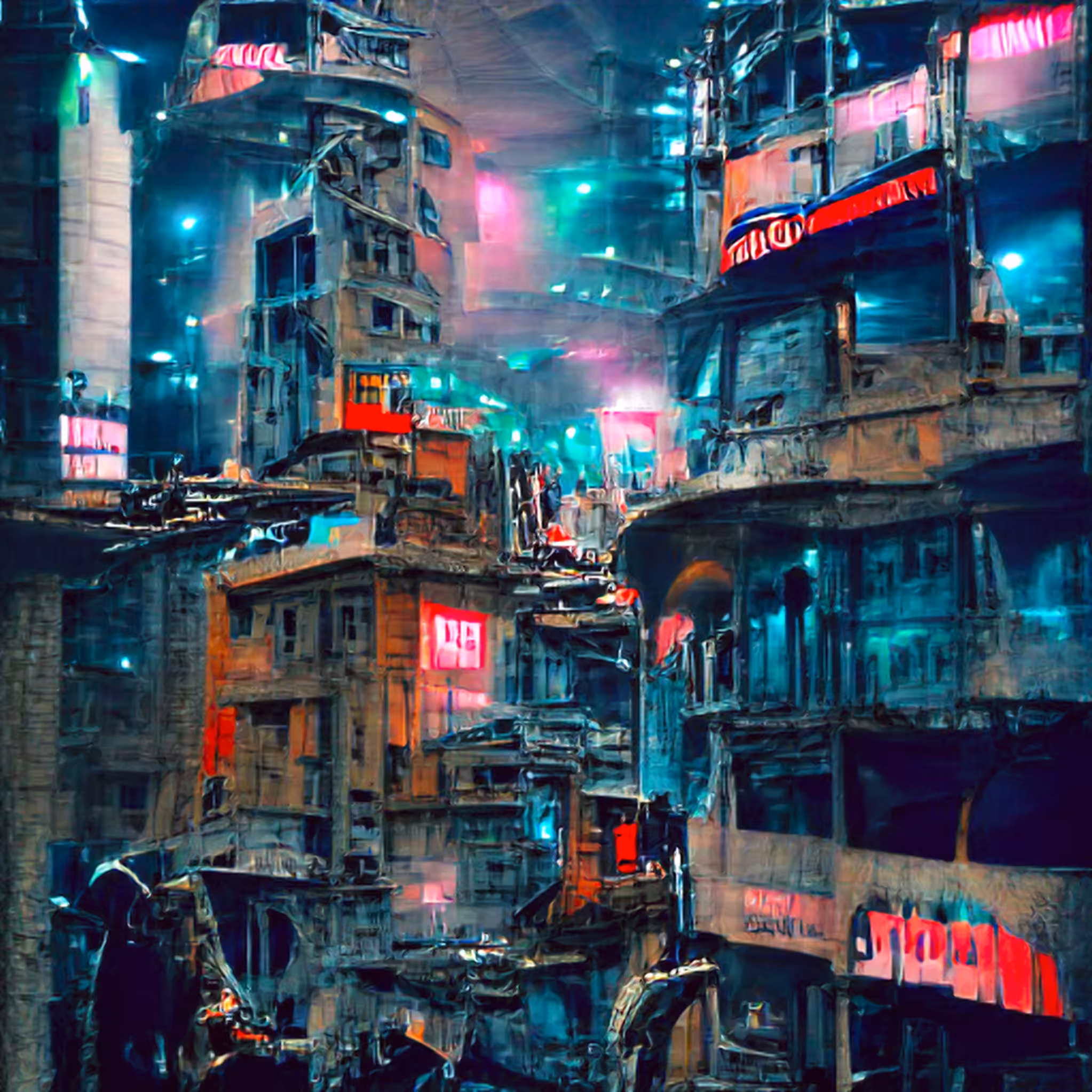 No future for you. Dark urban slums