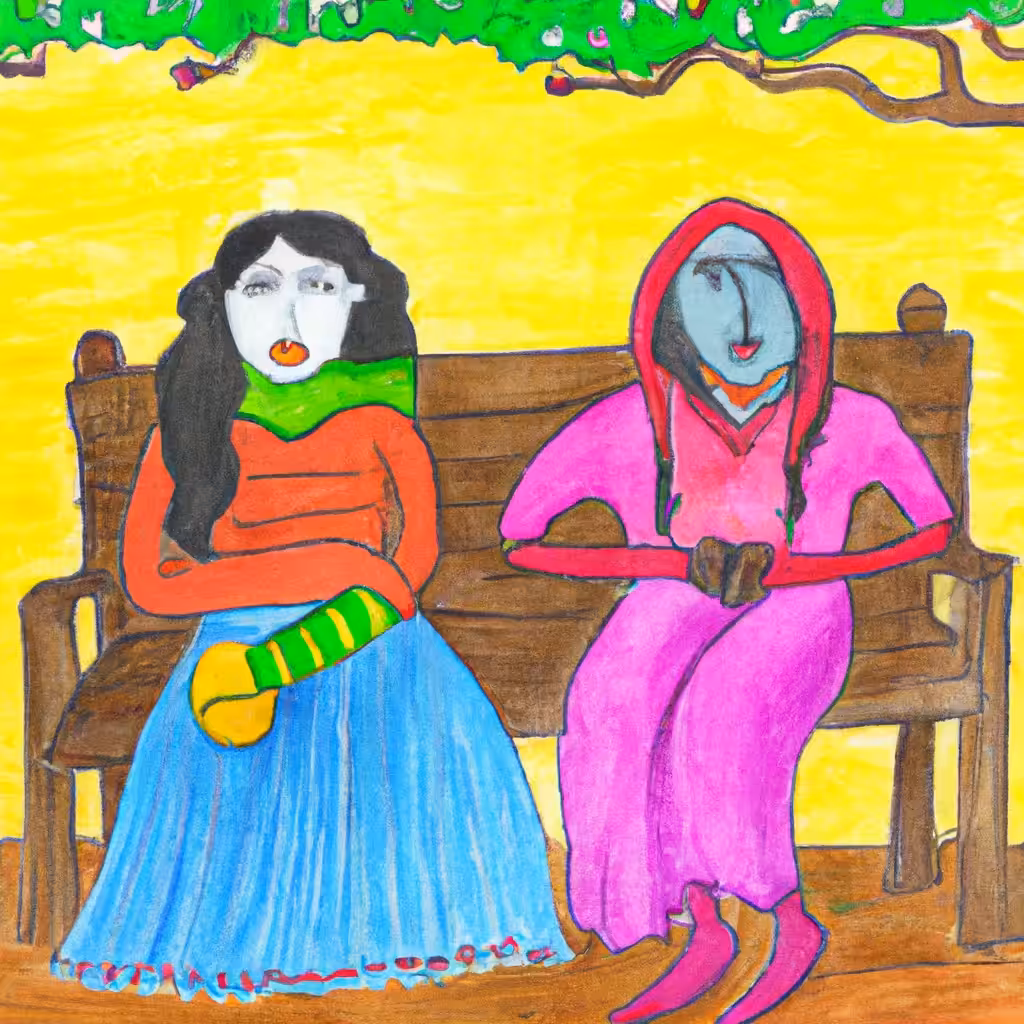 "magic on benches with two wenches" (2023)